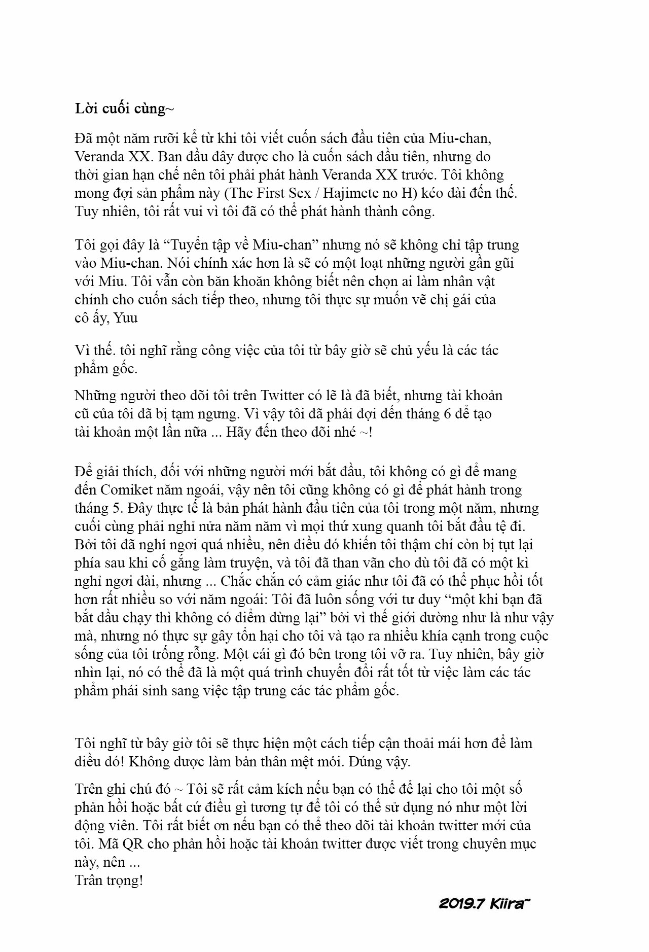 Đọc truyện hentai Miu-chan to Hajimete no H - Oneshot