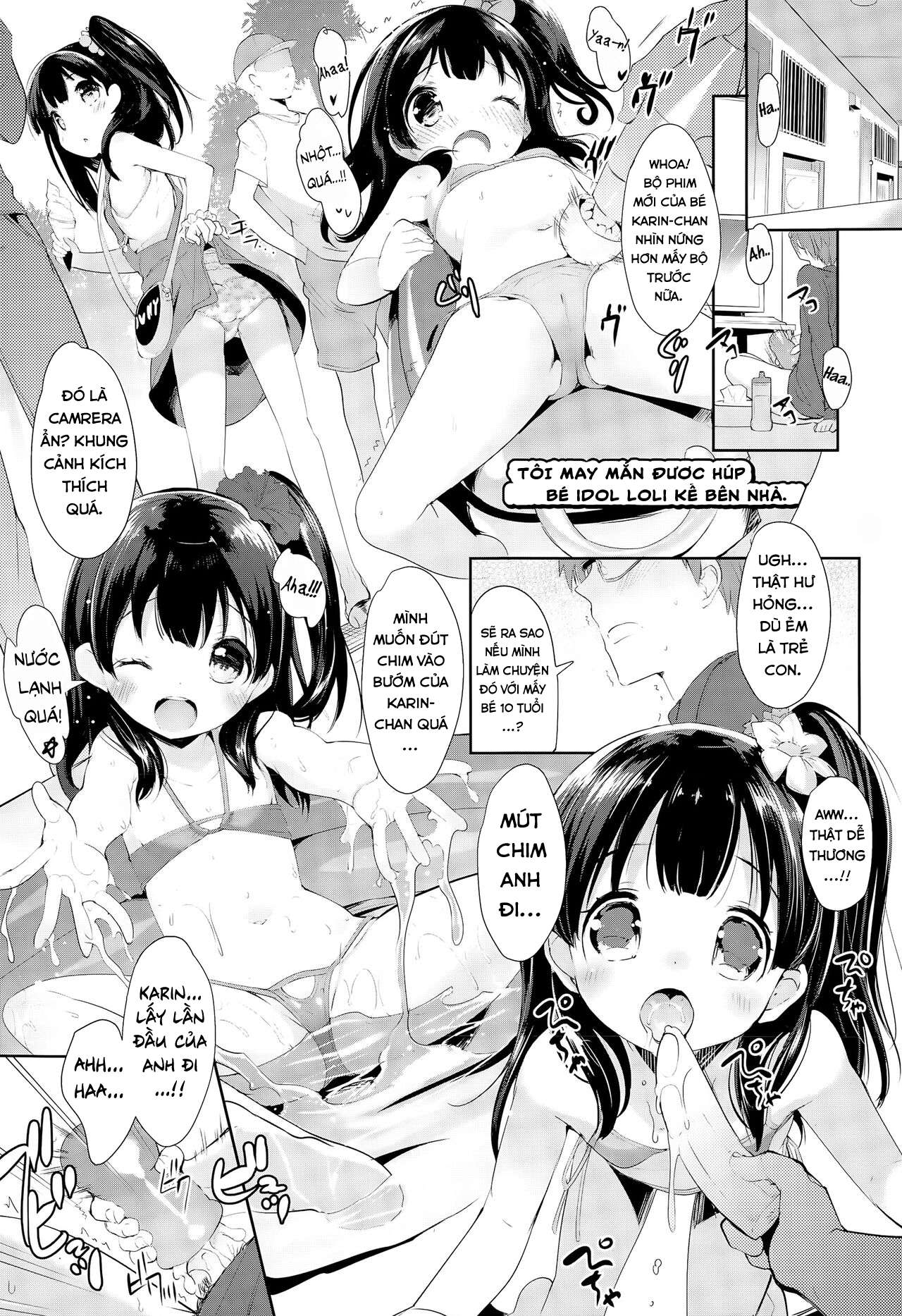 Đọc truyện hentai Tôi may mắn được húp bé loli idol nhà kế bên. - Oneshot
