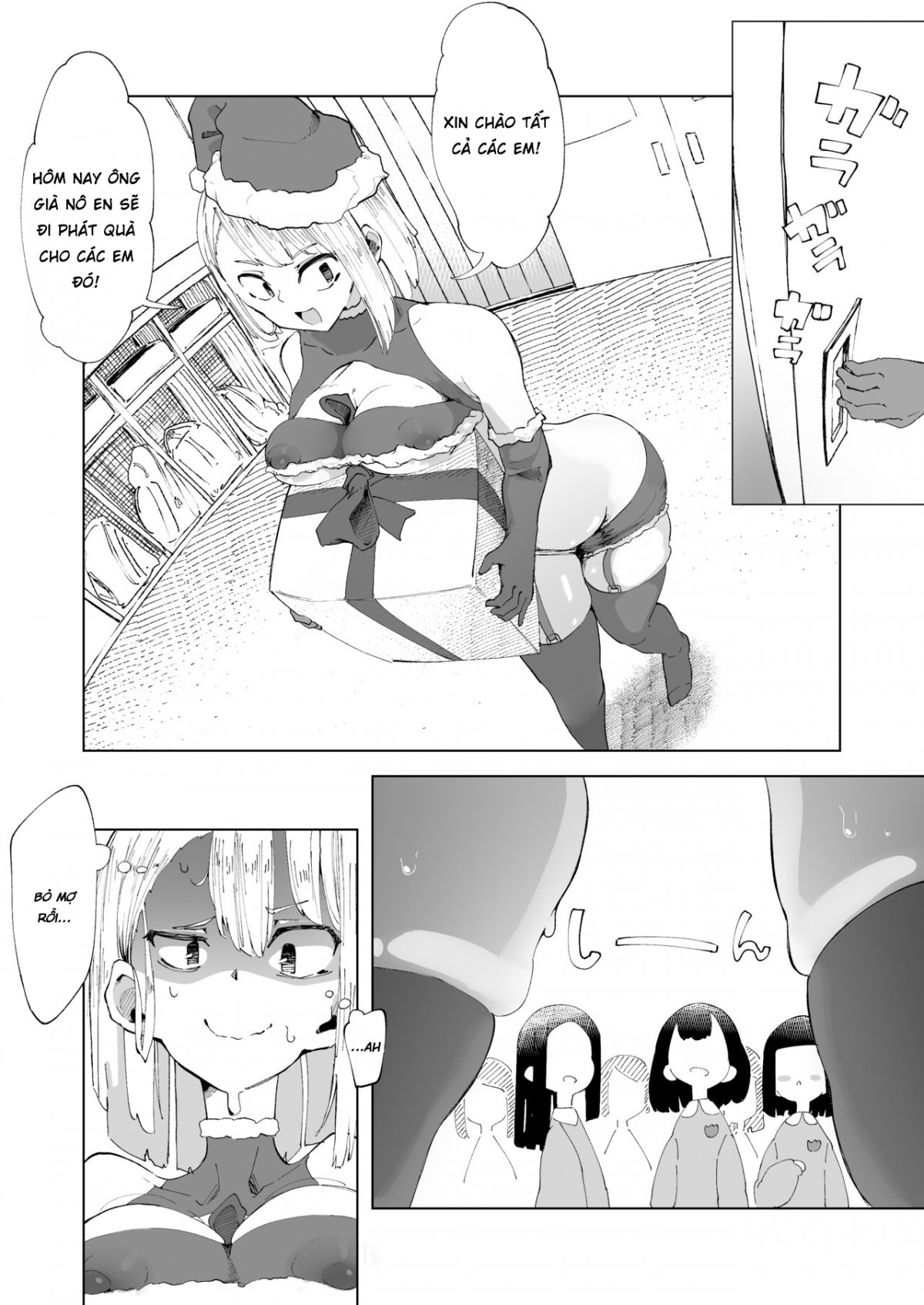 Đọc truyện hentai Chị trông trẻ đóng giả làm ông già Noel và lũ trẻ - Oneshot