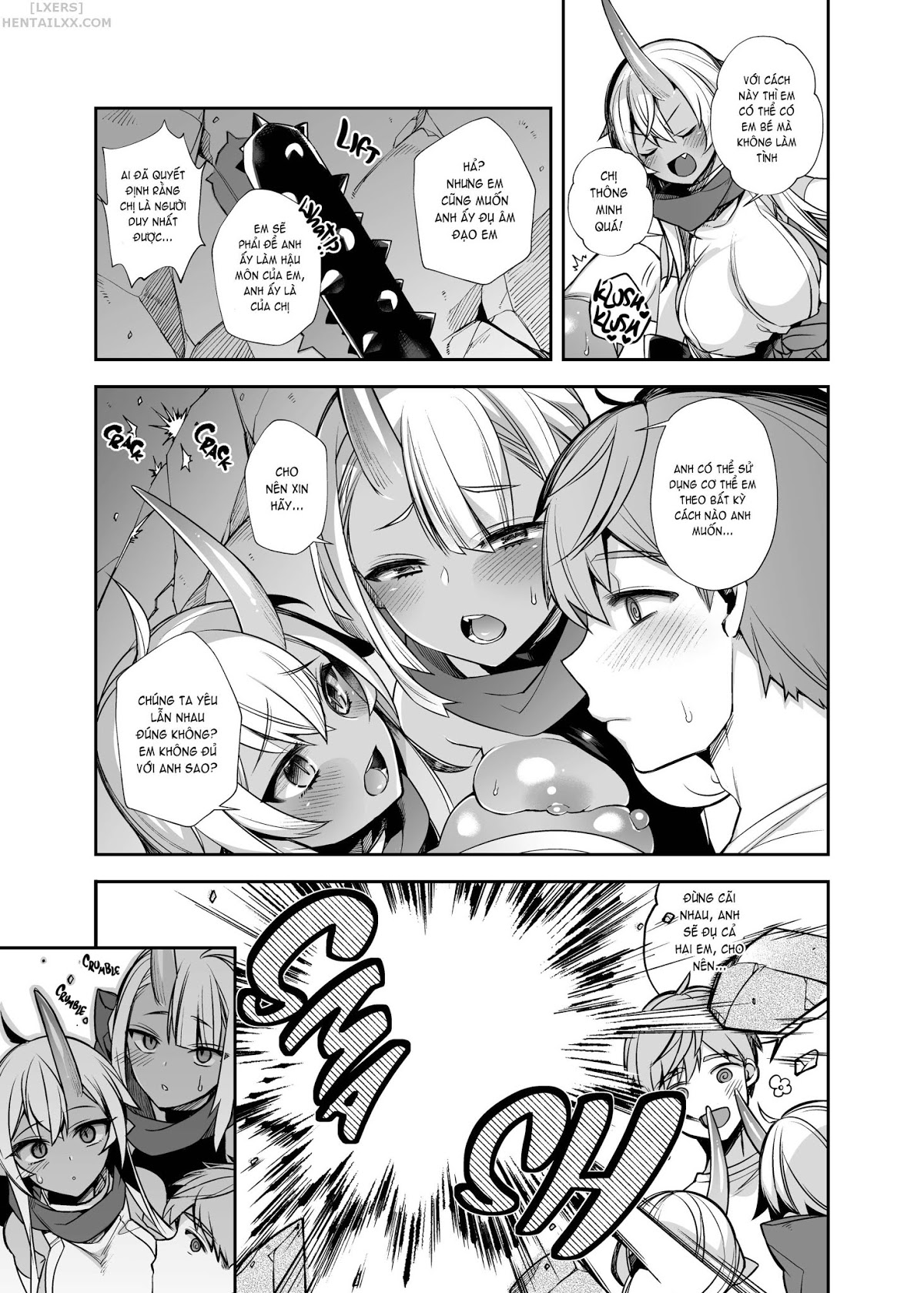 Đọc truyện hentai Hitonarazaru Oyomesama (Trọn bộ) - Chap 6: Mating with Oni - Sisters #2