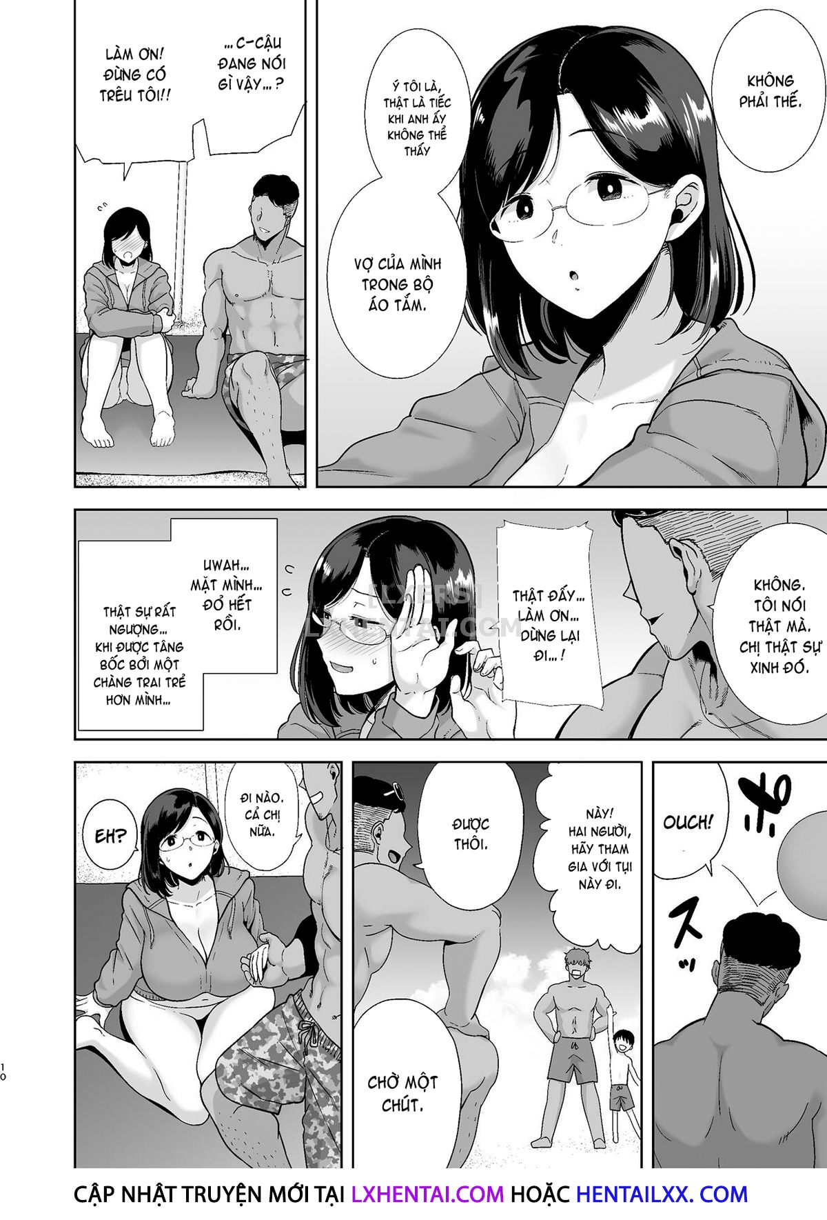 Đọc truyện hentai Natsuzuma ~Natsu, Ryokan, Nanpa Otoko-Tachi Ni Ochita Tsuma~ - Chap 1 - Có che