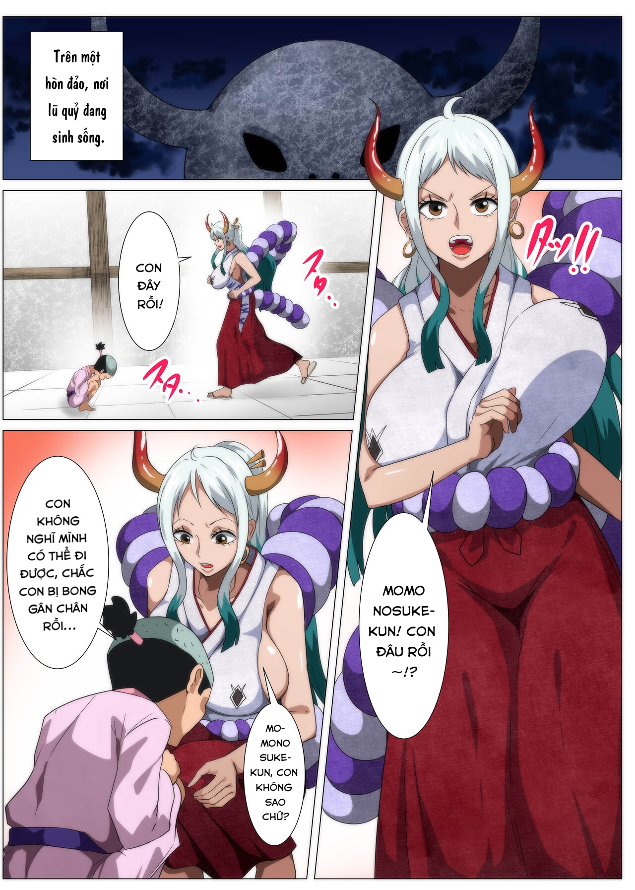 Đọc truyện hentai Bakunyuu Oni Musume no Hatsu Ecchi - Oneshot