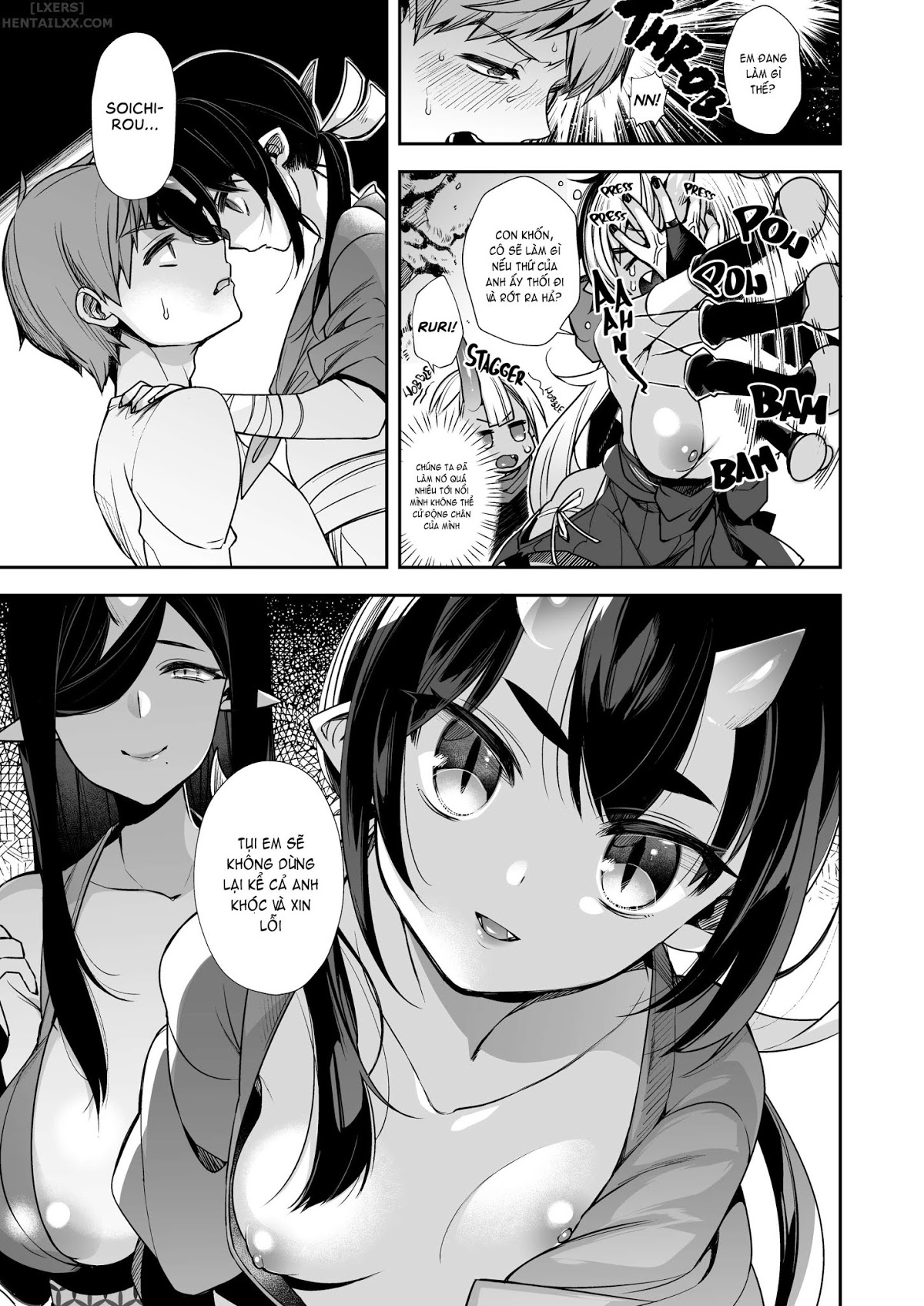 Đọc truyện hentai Hitonarazaru Oyomesama (Trọn bộ) - Chap 7: Mating with Oni ~Rapecovery~