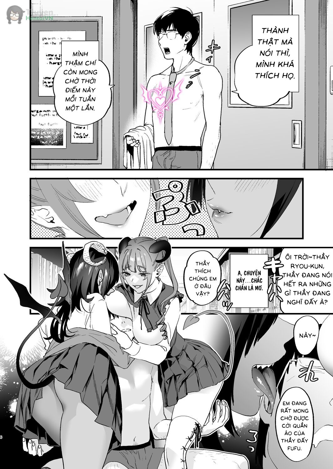 Đọc truyện hentai Koukan Ryuugakusei -Succubus-tachi to Boku - Oneshot