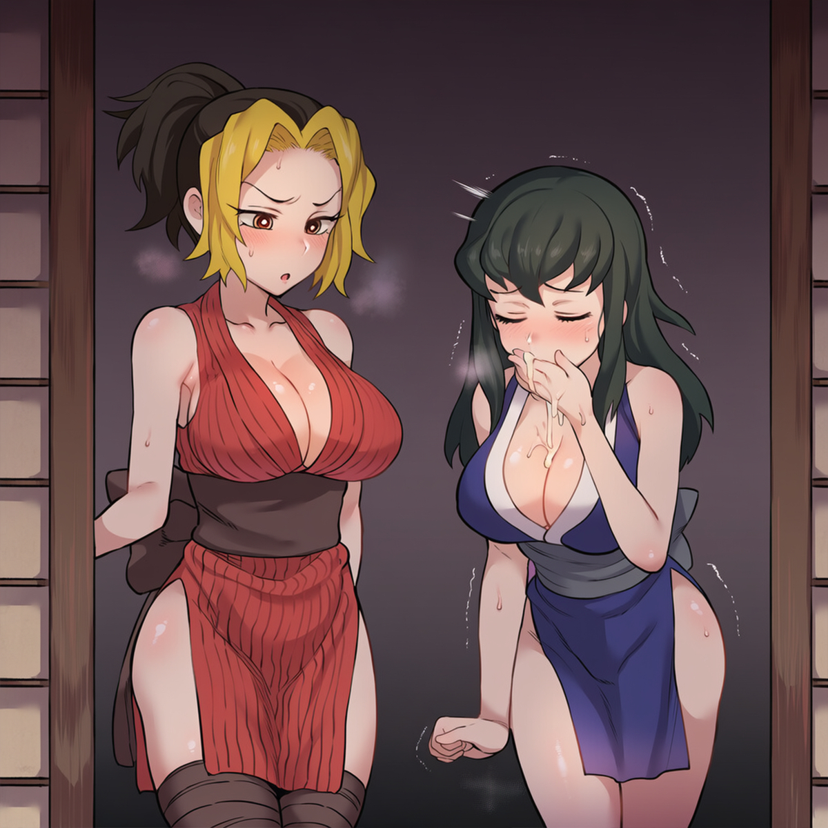 Đọc truyện hentai Tuyển tập Albums Art hentai - Chap 691 - Uzui Tengen's Wives Vs Gyuutarou