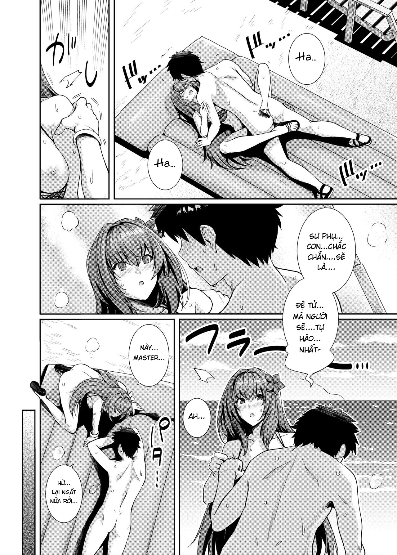 Đọc truyện hentai Mizugi Shishou to Koibito Ecchi Suru Hon - Bản có che