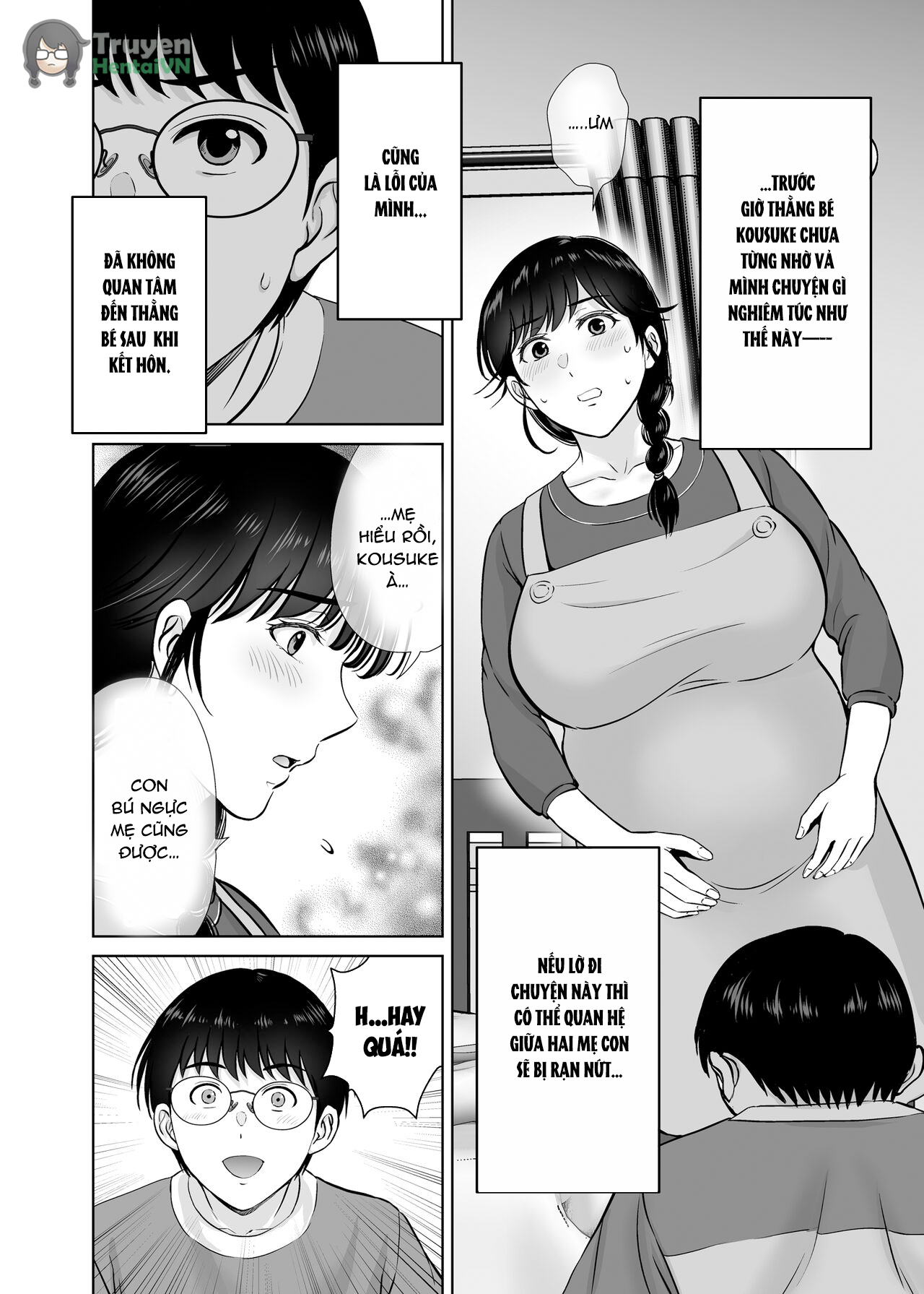Đọc truyện hentai Kyonyuu Kaa-san ga Boku no Me mo Mae de 2 ~Bonyuu Mamire de Ikimakutta Hanashi~ - Oneshot