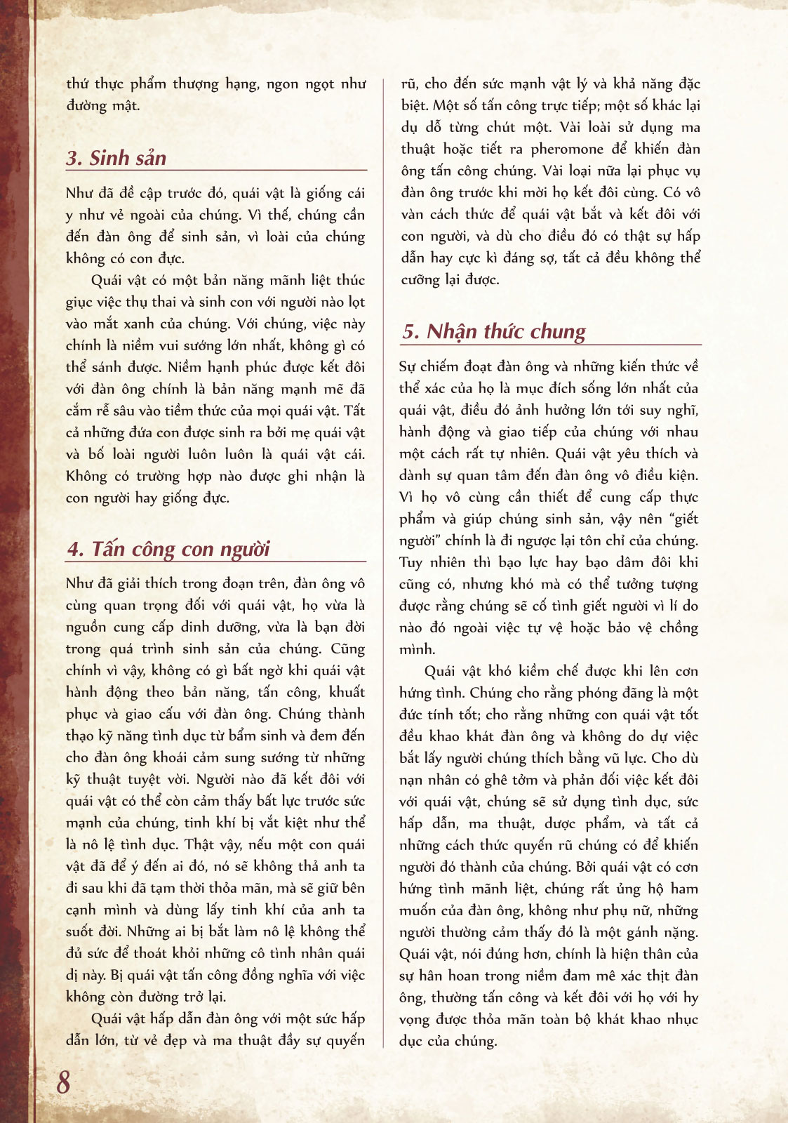 Đọc truyện hentai Bách khoa toàn thư Monstergirl - Lời nói đầu - Mục lục - Khái niệm: Quái vật