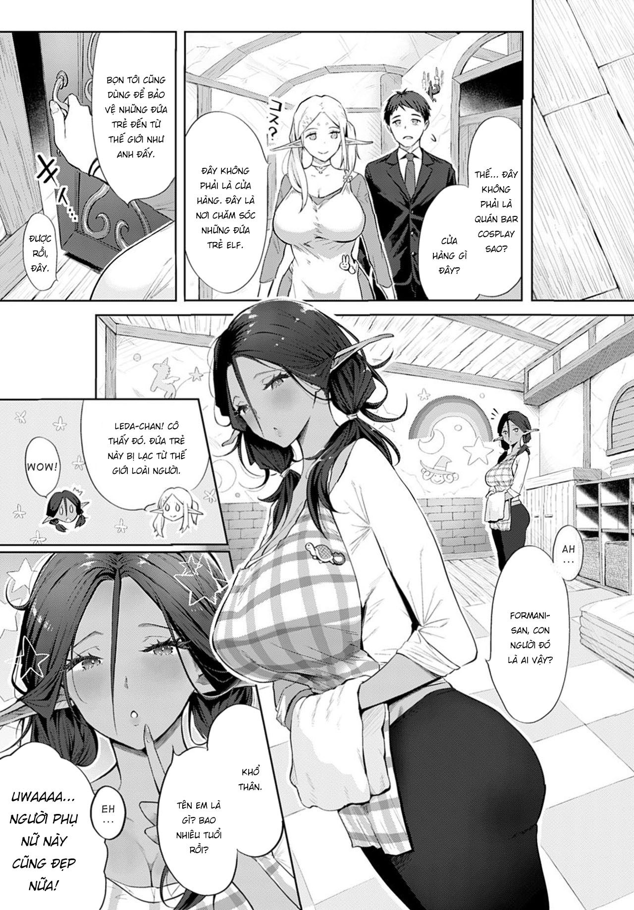 Đọc truyện hentai Công ơn giải toả căng thẳng của hai chị Elf - Oneshot