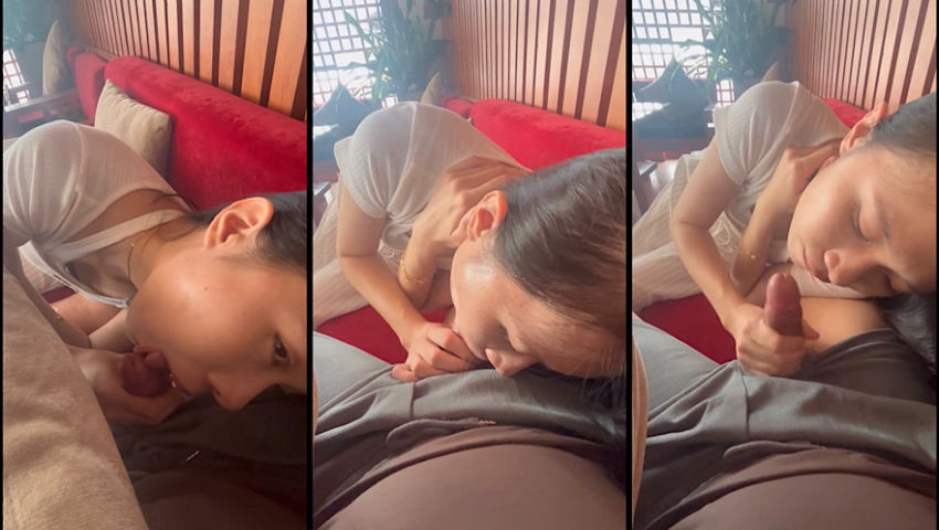 Đi hẹn hò với bé rau dâm mới lớn, em nứng quá đè anh bú public giữa quán cafe ~ Sex Viet69