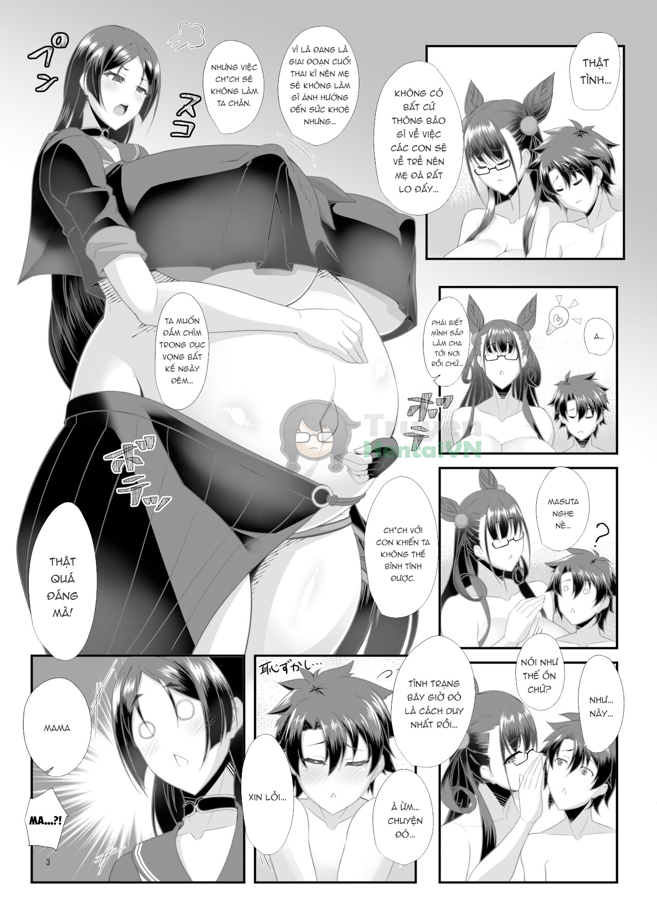 Đọc truyện hentai Ushi Haha to Hitomi Au (Fate/Grand Order) - vú hồng