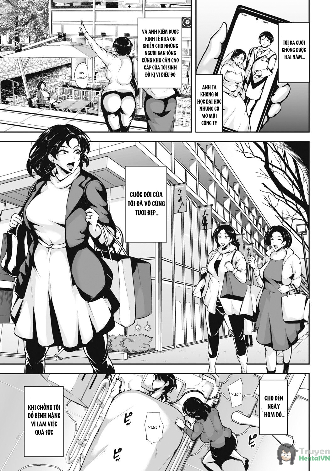 Đọc truyện hentai Akaneiro ni Modaeru Hitozuma - Wife Writhing in Madder - Oneshot