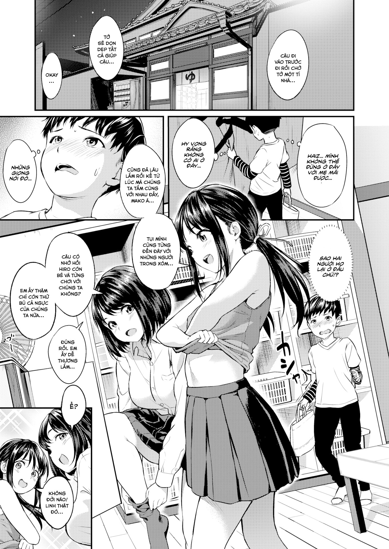 Đọc truyện hentai Tắm cùng các chị - Oneshot