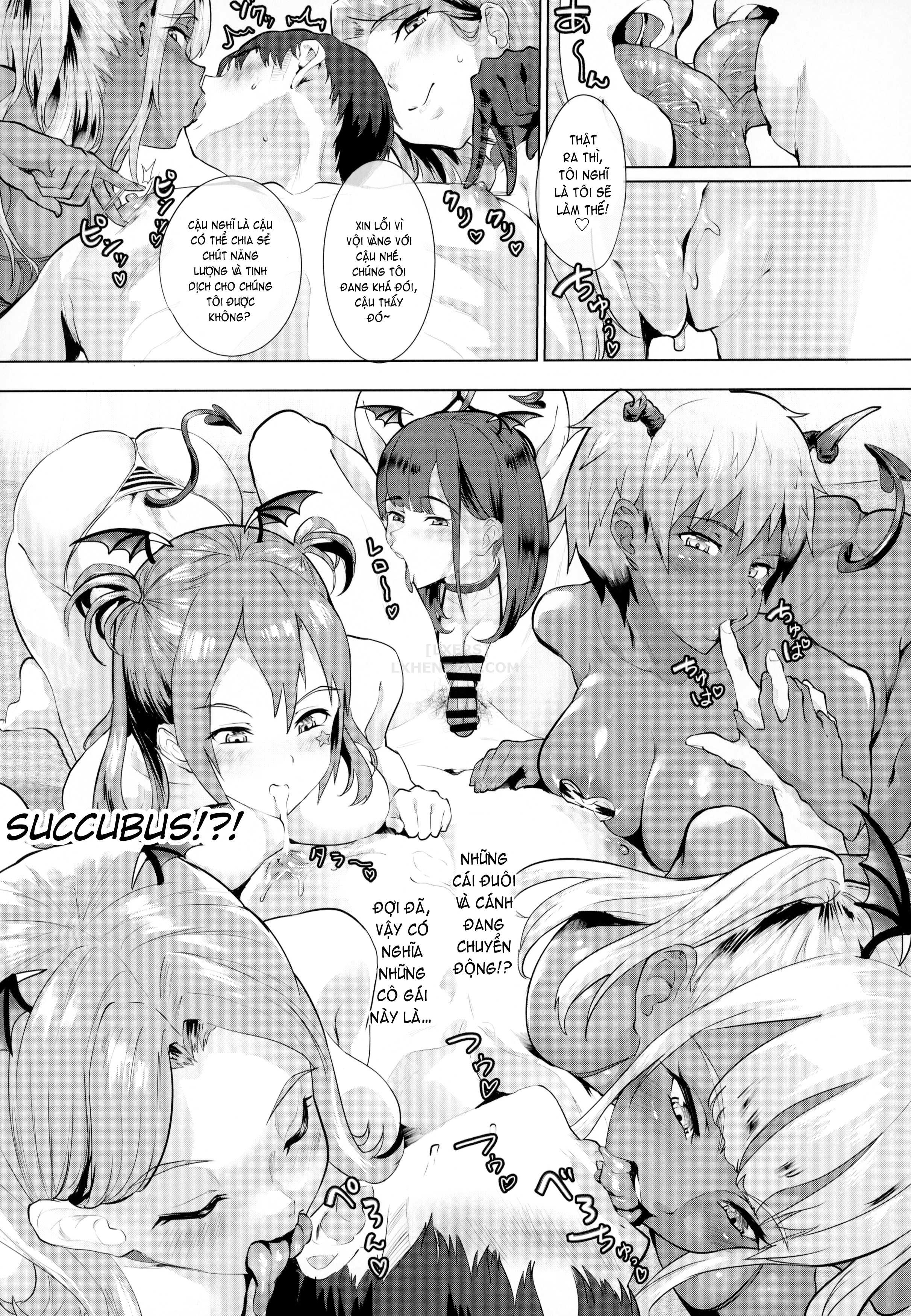 Đọc truyện hentai Succubus☆Delivery!! - Chap 3 - A Report On Being Milked In A Reverse-Delivery By A Succubus Harem