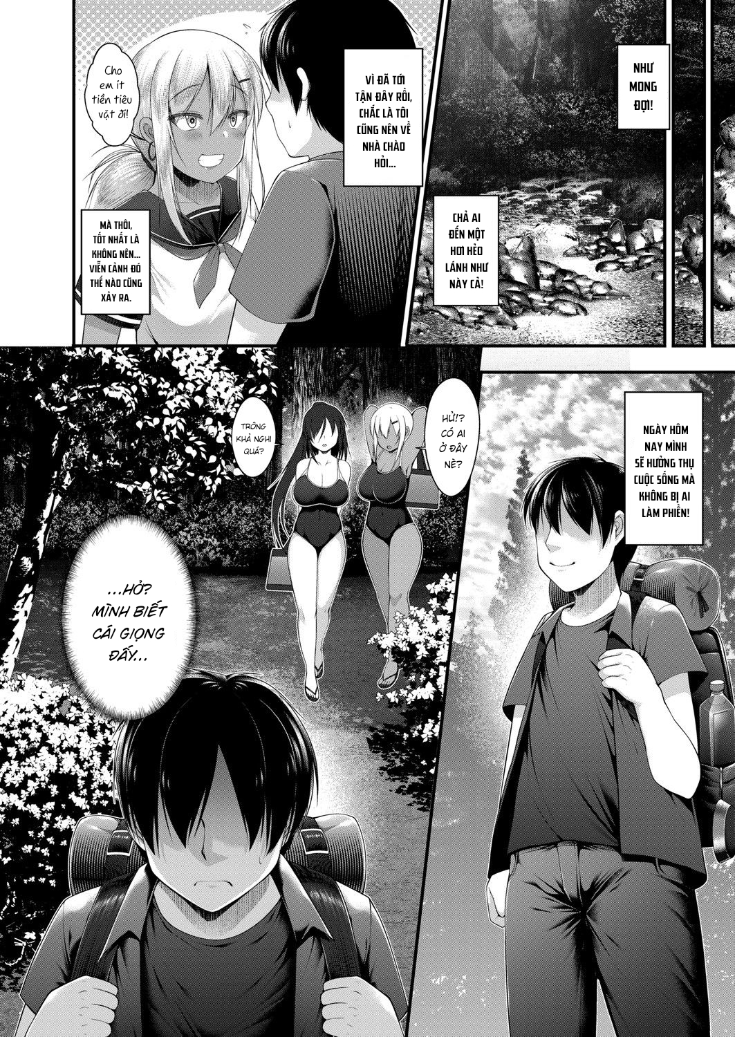 Đọc truyện hentai Hitori Camp o Shite itara Kuro Gal JK na Imouto to Imouto no Tomodachi ga Rannyuu shite kita Kekka Zenpen - Chap 1