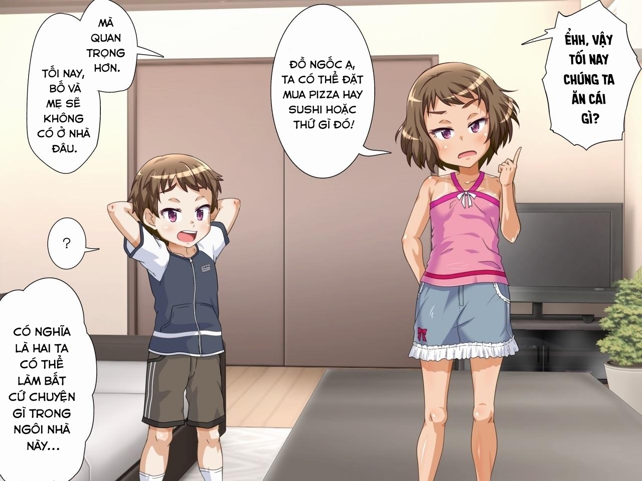 Đọc truyện hentai Home alone phiên bản 2 chị em!!! - Chap 1: Mở đầu sương sương + cầu thang