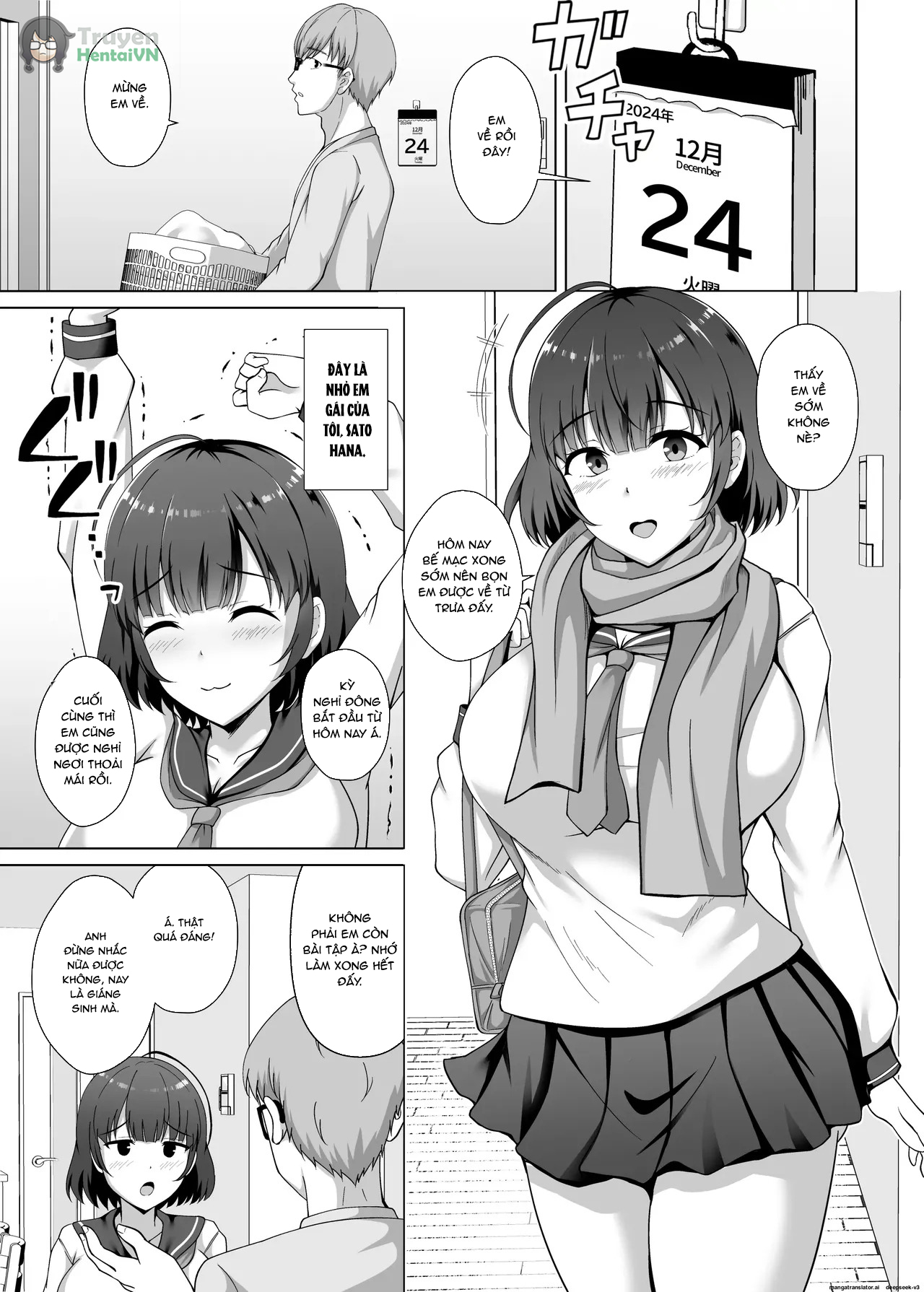 Đọc truyện hentai Imouto ga Asagaeri shita Christmas ~Teshio ni Kaketa Imouto wa Yarichin Kareshi ni Sei no Roku Jikan Kotteri Dakareteita~ - Oneshot