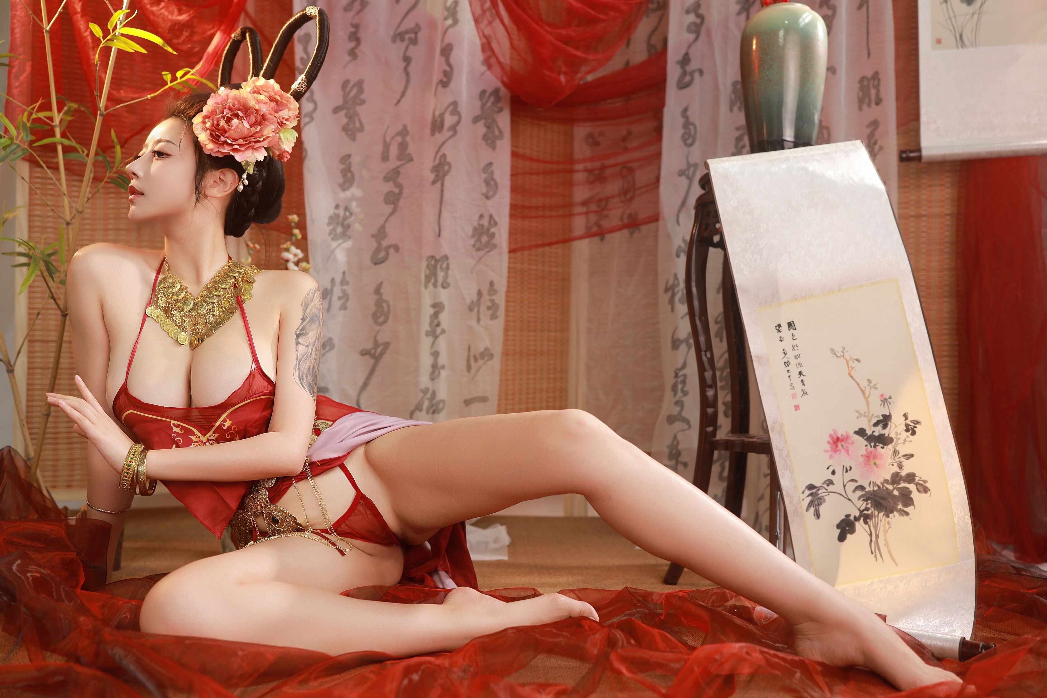 Đọc truyện hentai Tuyển tập Albums siêu phẩm Cosplay - Chap 962 - Naixichannice - Red Tent Dance