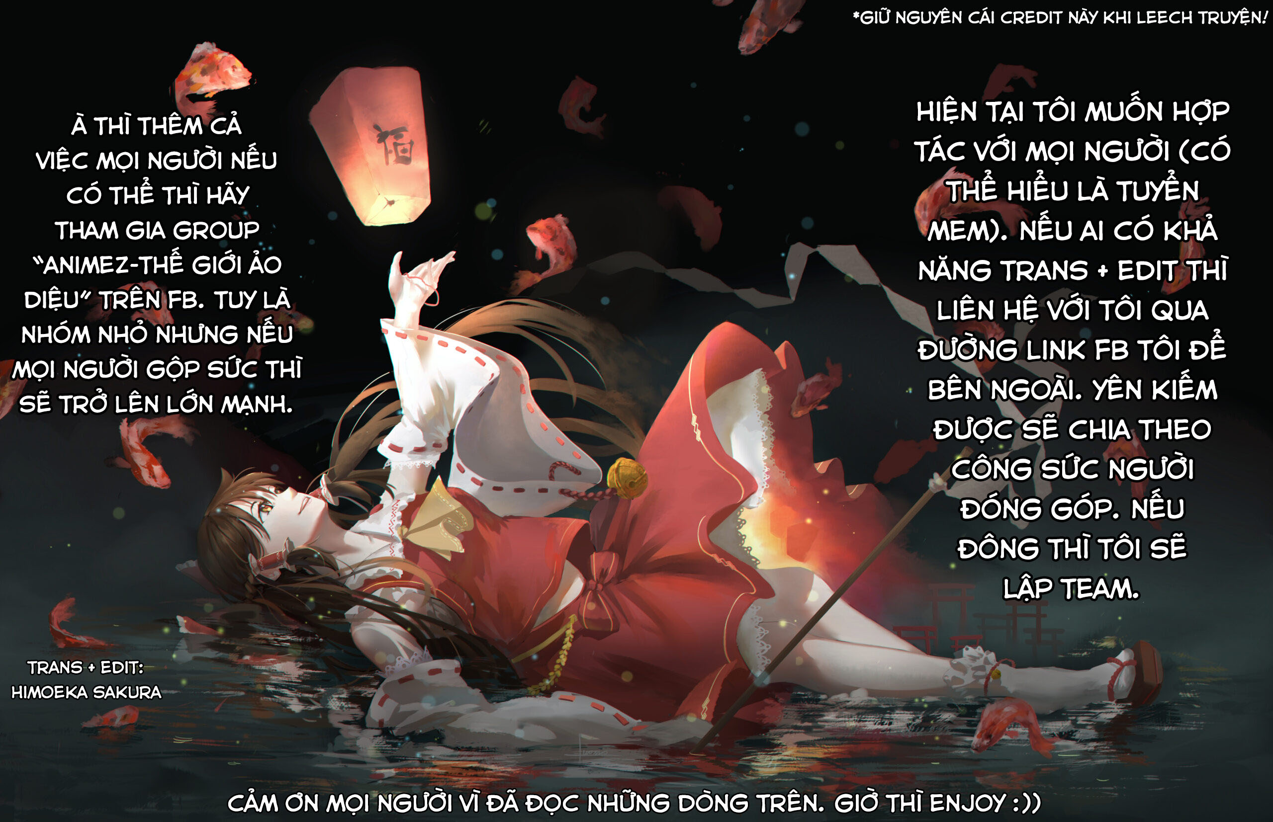 Đọc truyện hentai Hãy đánh thức anh dậy vào sáng thứ 7 (touhou project) - Oneshot