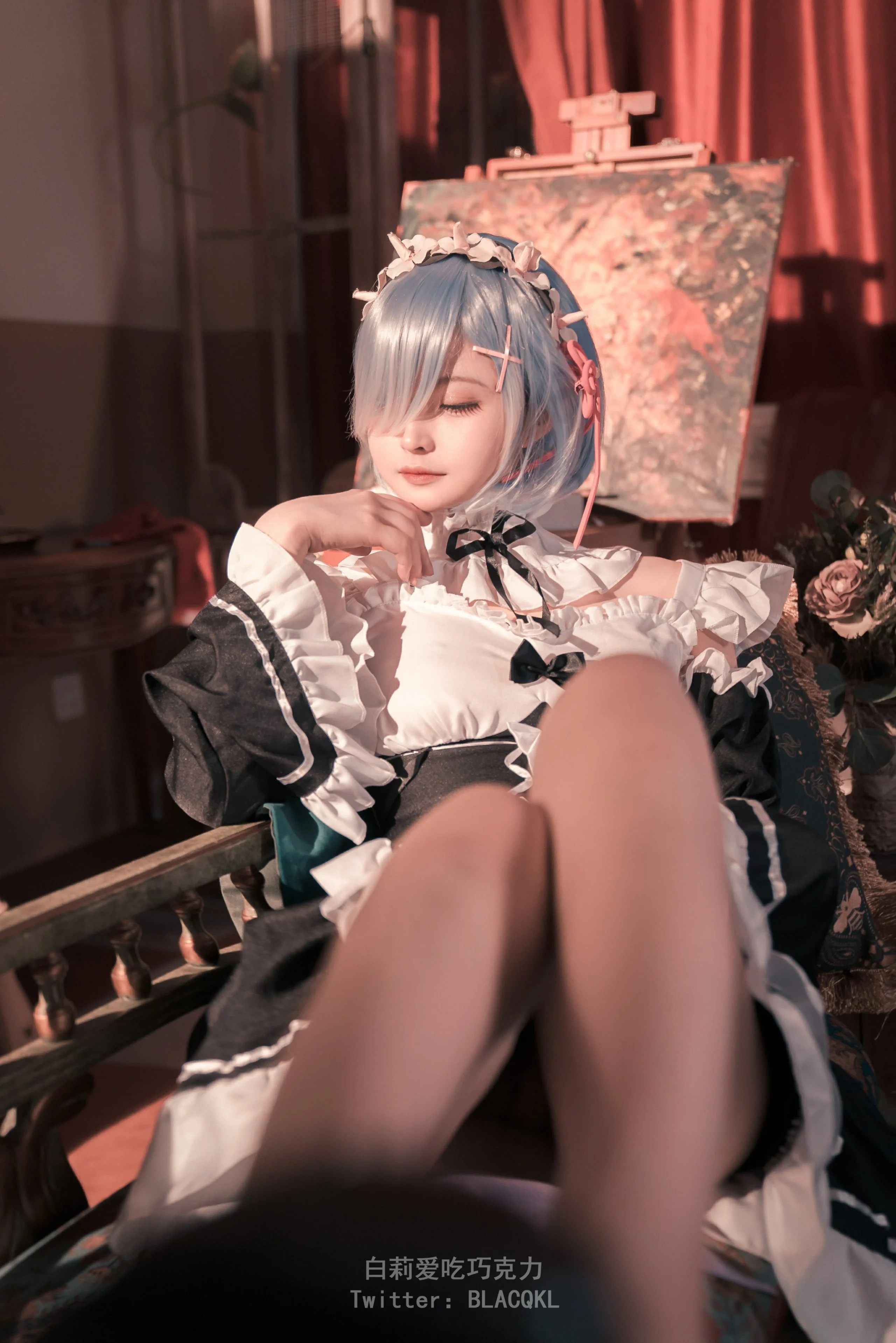 Đọc truyện hentai Tuyển tập Albums siêu phẩm Cosplay - Chap 497 - [Bai Li loves chocolate] Rem maid outfit
