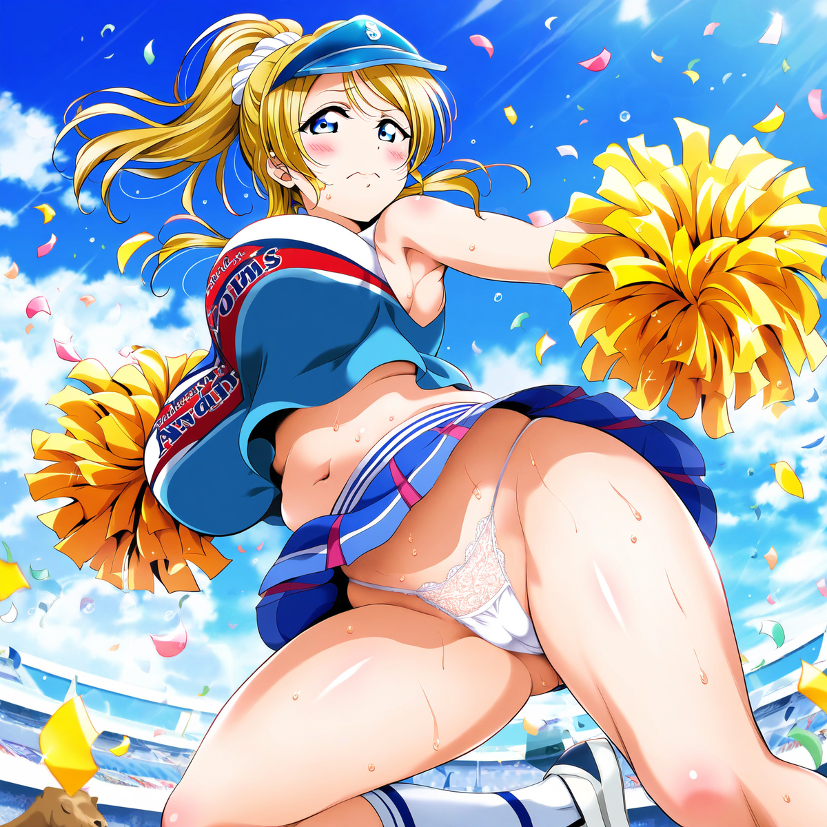 Đọc truyện hentai Tuyển tập Albums Art hentai - Chap 302 - Panty shot cheerleader Ayase Eli
