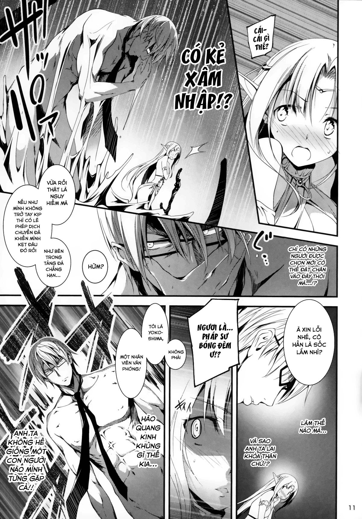 Đọc truyện hentai Anh nhân viên sang dị giới - Chap 2: Anh nhân viên hắc ám và Công chúa Elf Elnise