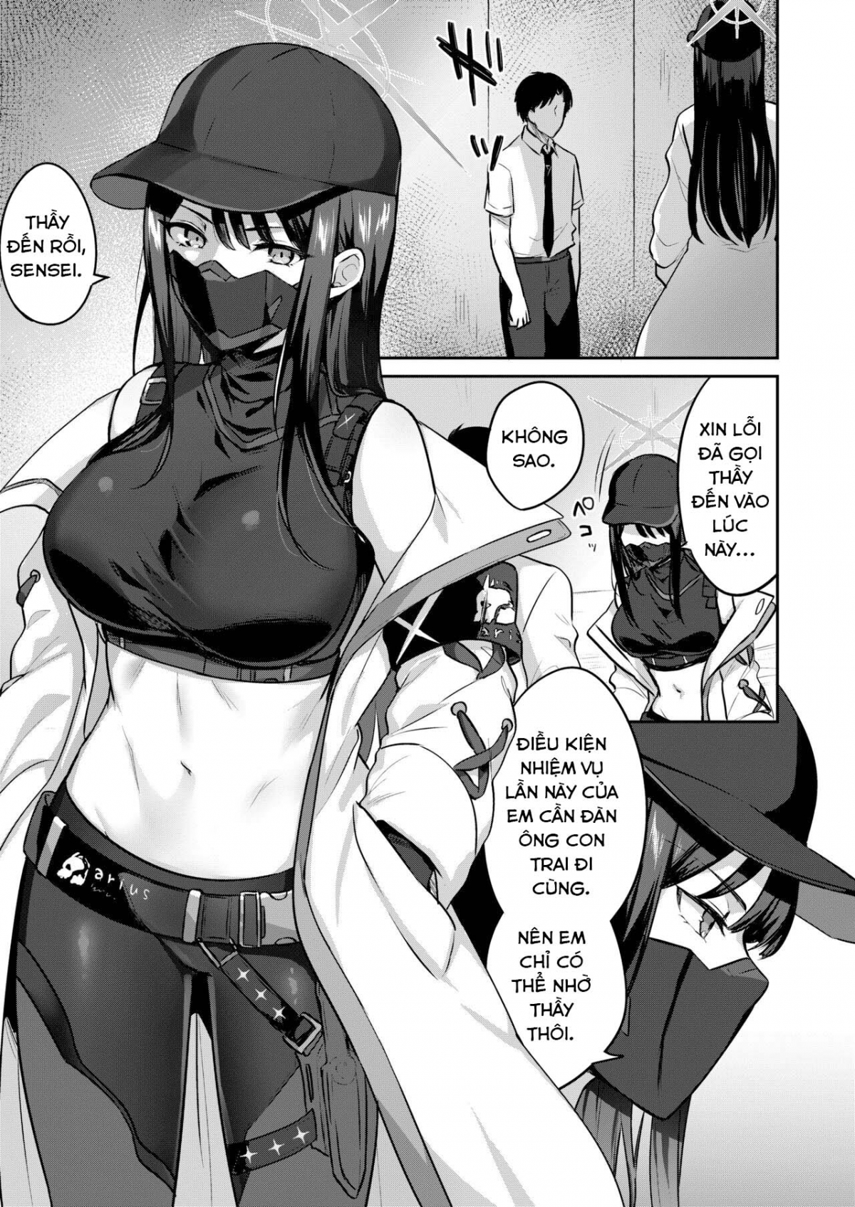 Đọc truyện hentai Không thể ra khỏi phòng nếu không làm tình với Saori. (Blue Archive) - Oneshot