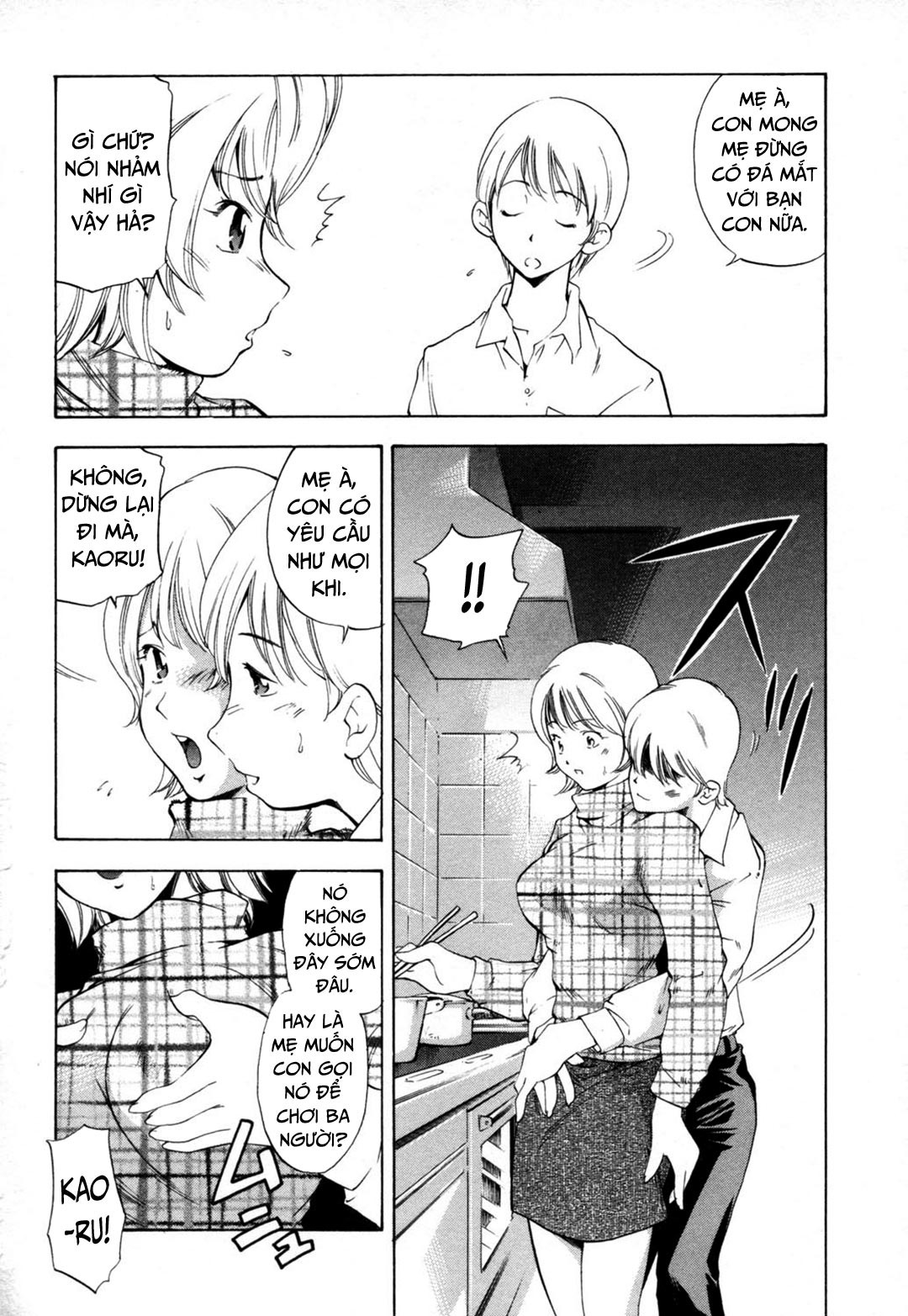 Đọc truyện hentai Midara na Haha Shishunki na Boku - Chap 4 - Lén lút trong nhà bếp!