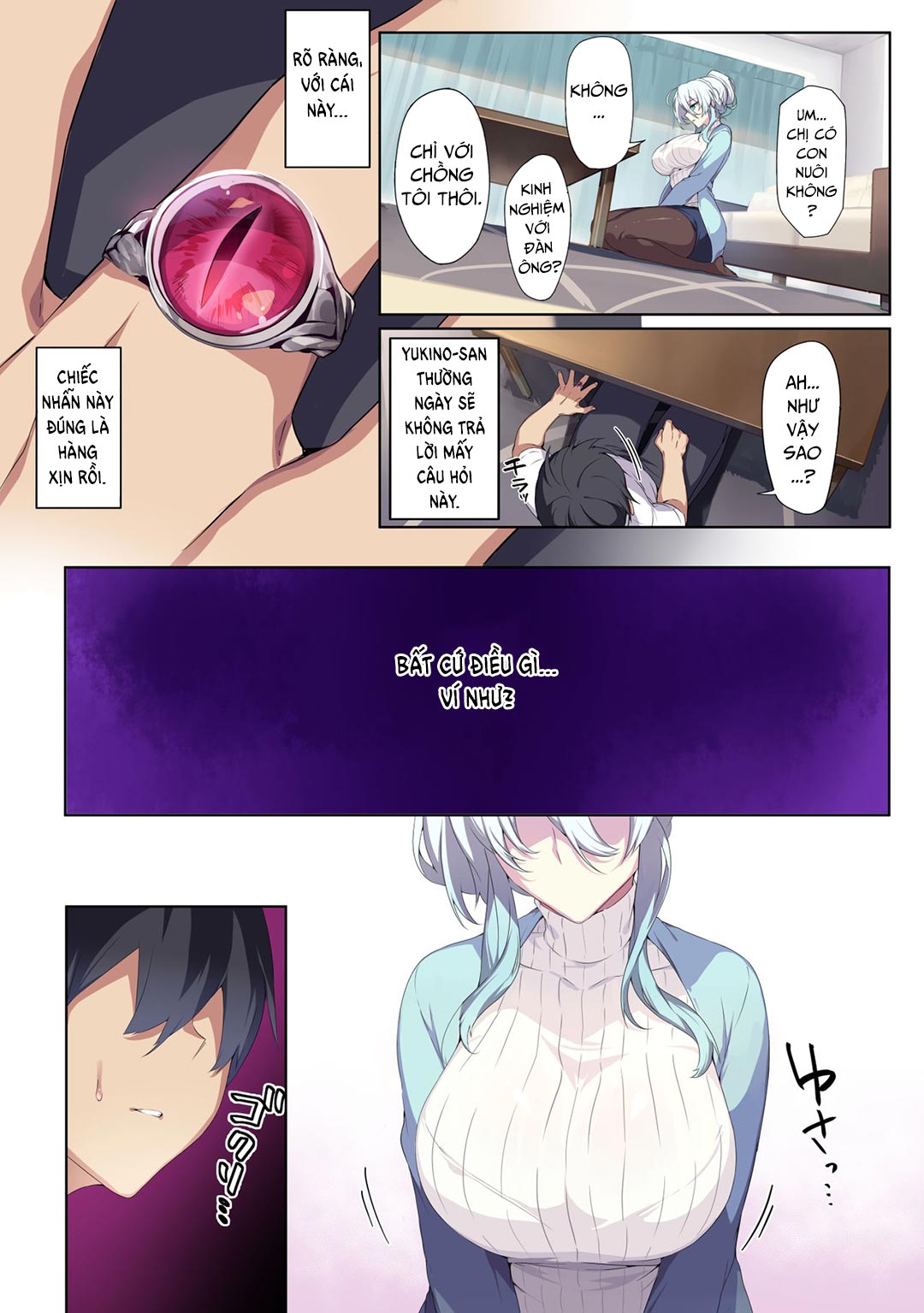 Đọc truyện hentai Hitozukiai Ga Nigate Na Miboujin No Yukionna-San To Noroi No Yubiwa - Chap 1 - Có che