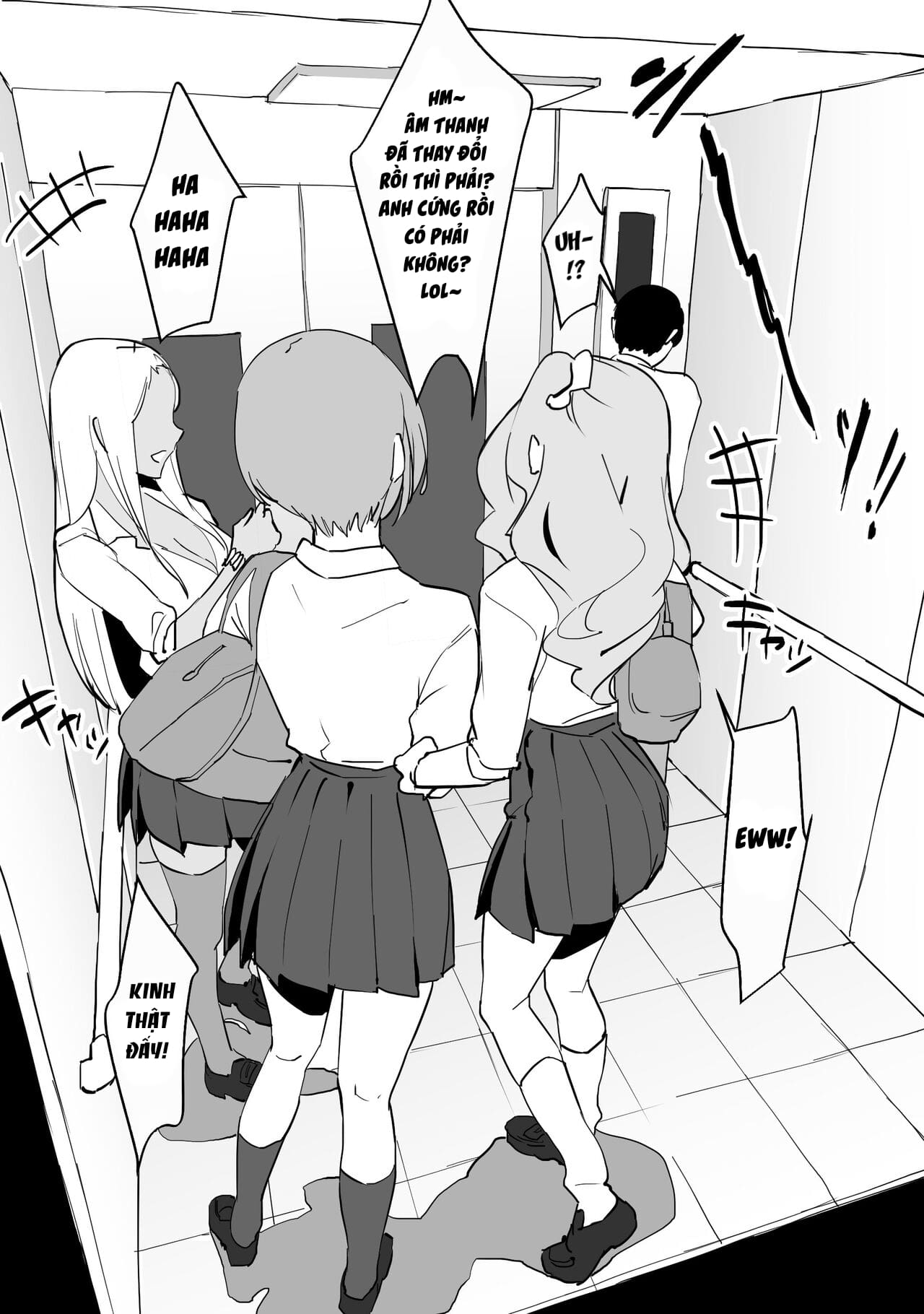 Đọc truyện hentai Bị mắc kẹt trong thang máy cùng các em gyaru - Oneshot