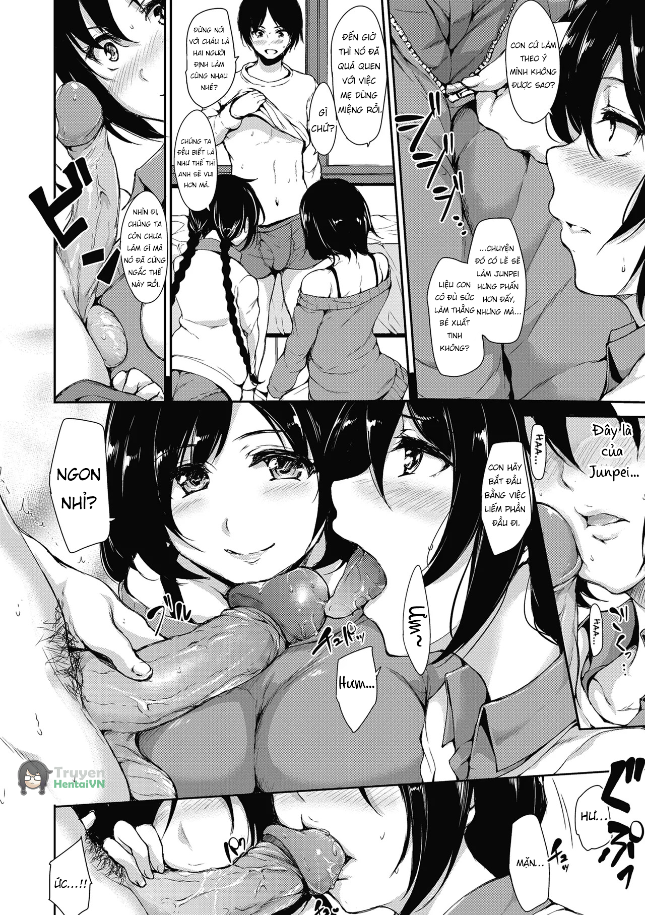 Đọc truyện hentai At Home Harem Fudeoro Sisters - Chap 5 - End