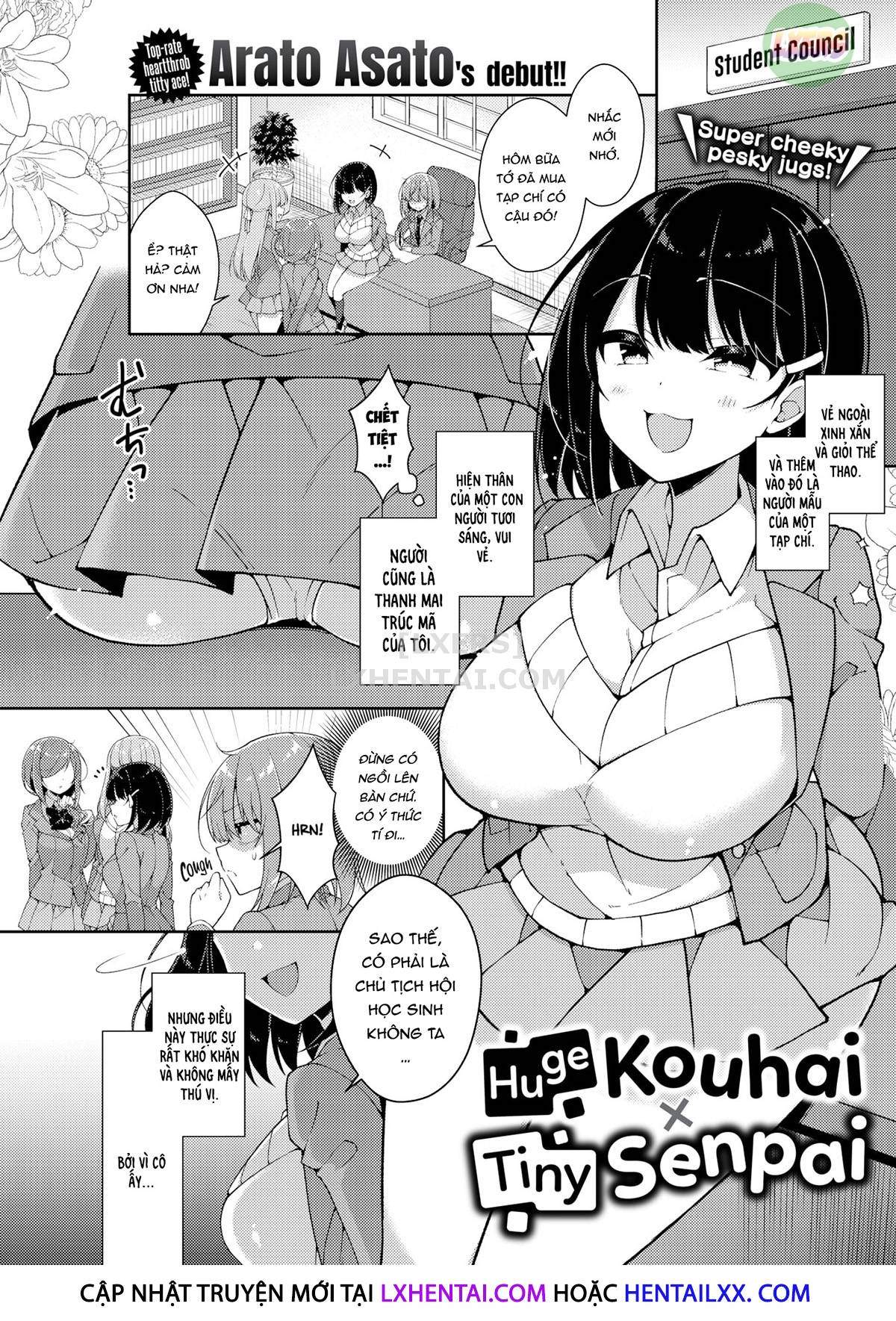Đọc truyện hentai Huge Kouhai X Tiny Senpai - Oneshot