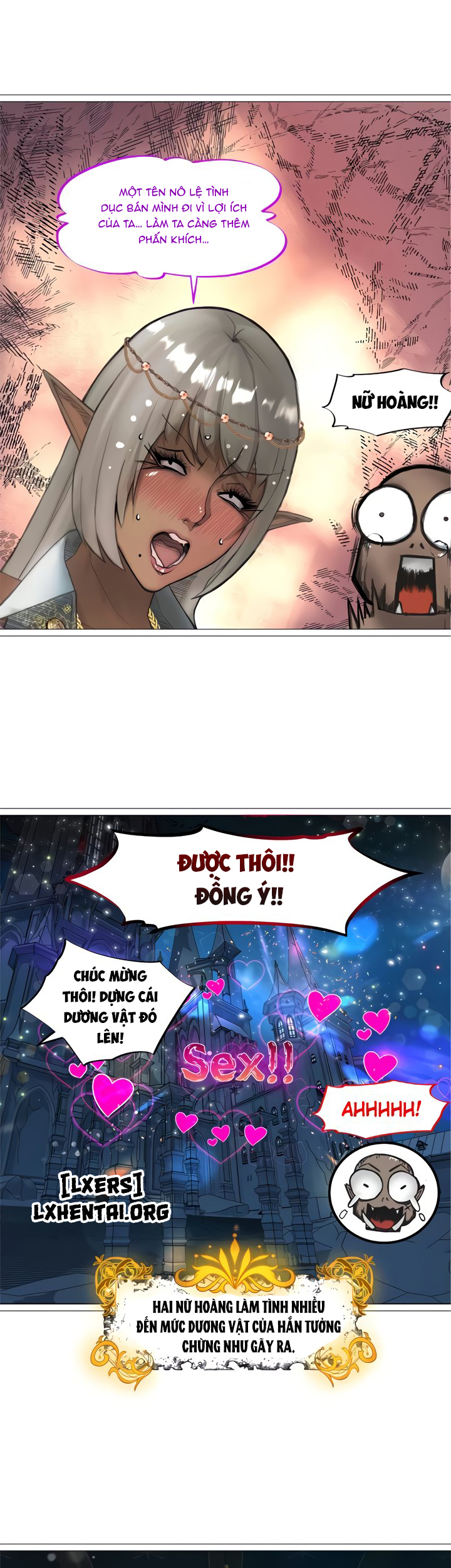 Đọc truyện hentai Nữ Hoàng Dark Elf Và Nô Lệ Orc - Chap 31 - END