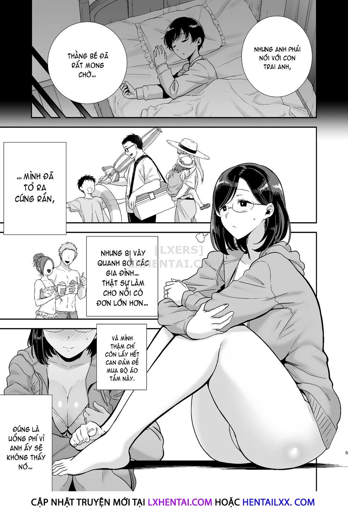 Đọc truyện hentai Natsuzuma ~Natsu, Ryokan, Nanpa Otoko-Tachi Ni Ochita Tsuma~ - Chap 1 - Có che