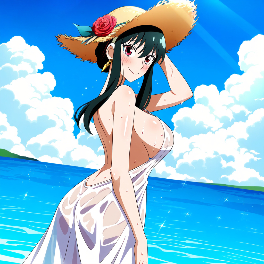 Đọc truyện hentai Tuyển tập Albums Art hentai - Chap 322 - Yor Forger AI illustration straw hat