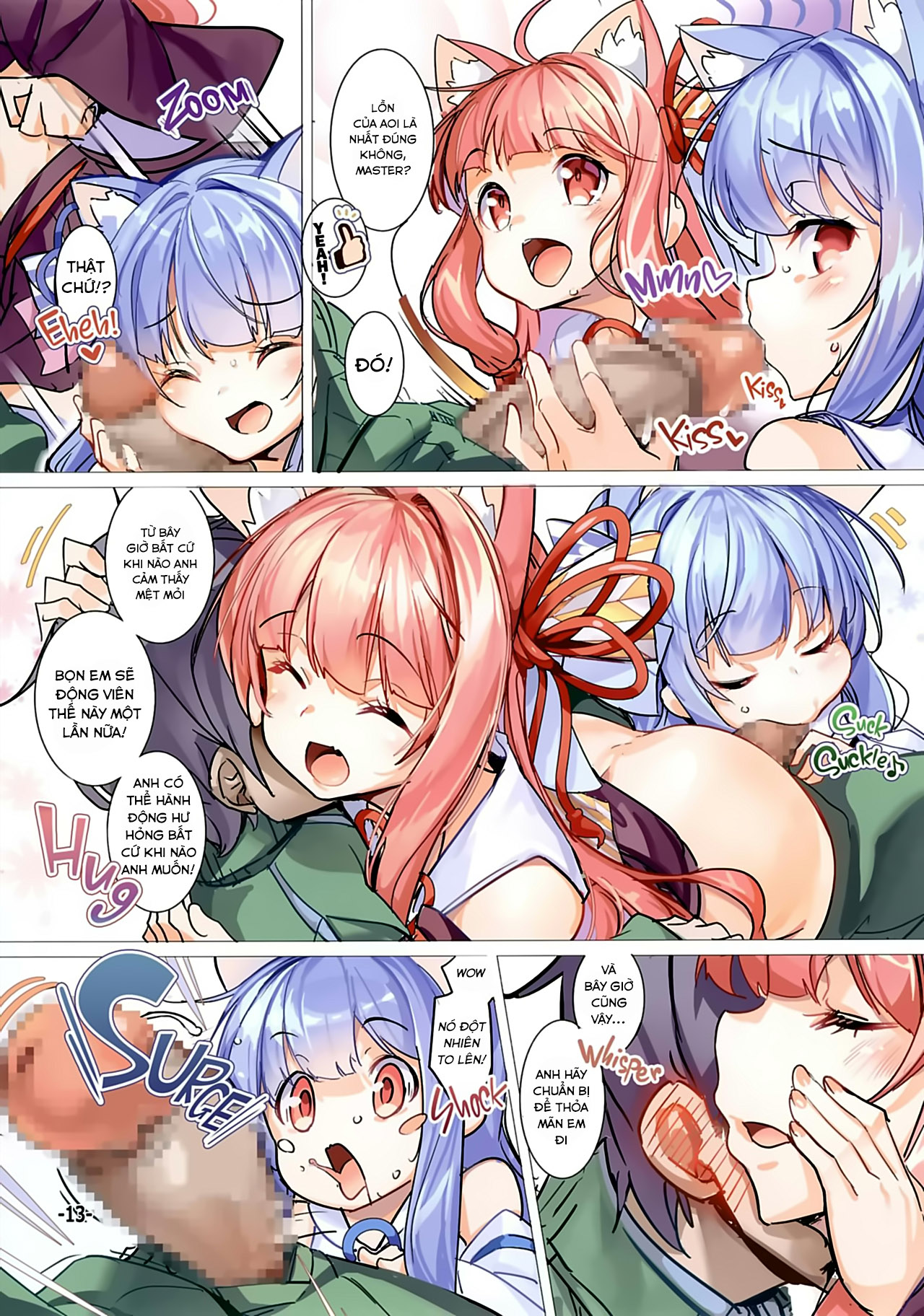 Đọc truyện hentai Kotonoha Shimai no Ochikomu Master o Nekomimi de Yuuwaku Suru Hon - Oneshot