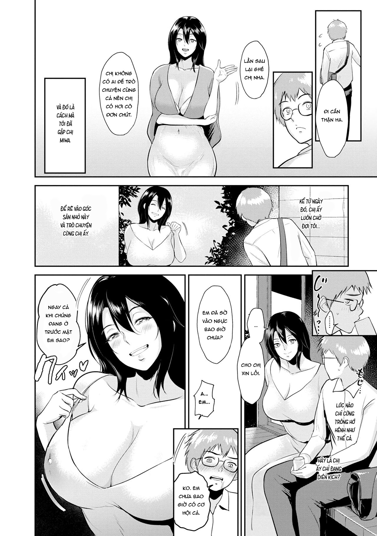 Đọc truyện hentai Miwa-san no Nakaniwa de - Oneshot