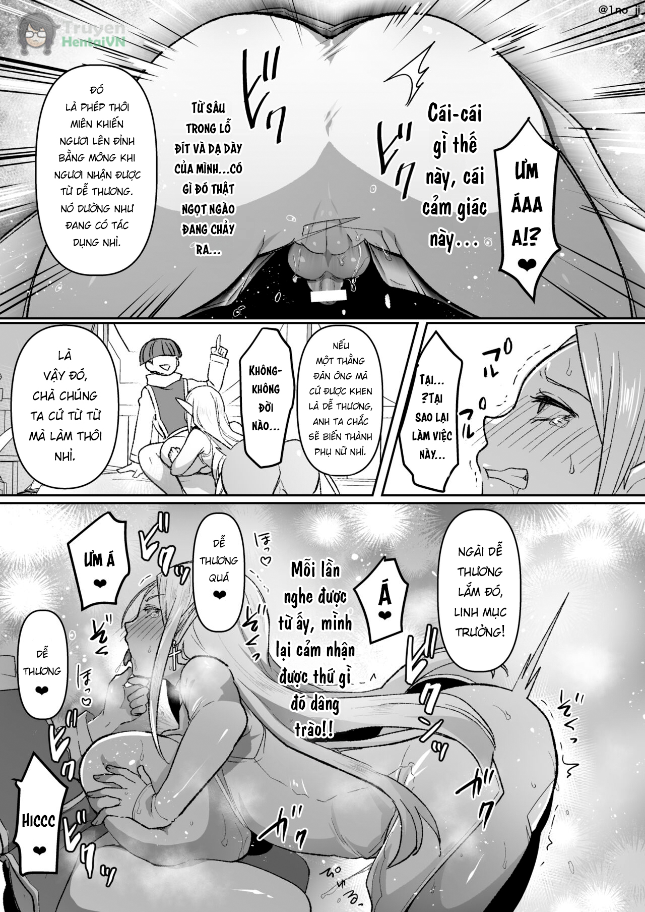 Đọc truyện hentai Warui Erufu o mahou de shimeru ni shite kaishin sa seru hanashi - Oneshot