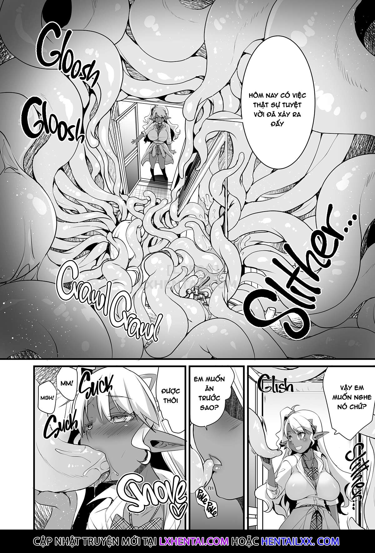 Đọc truyện hentai JK Dark Elf Shokushu o Kau! - Oneshot