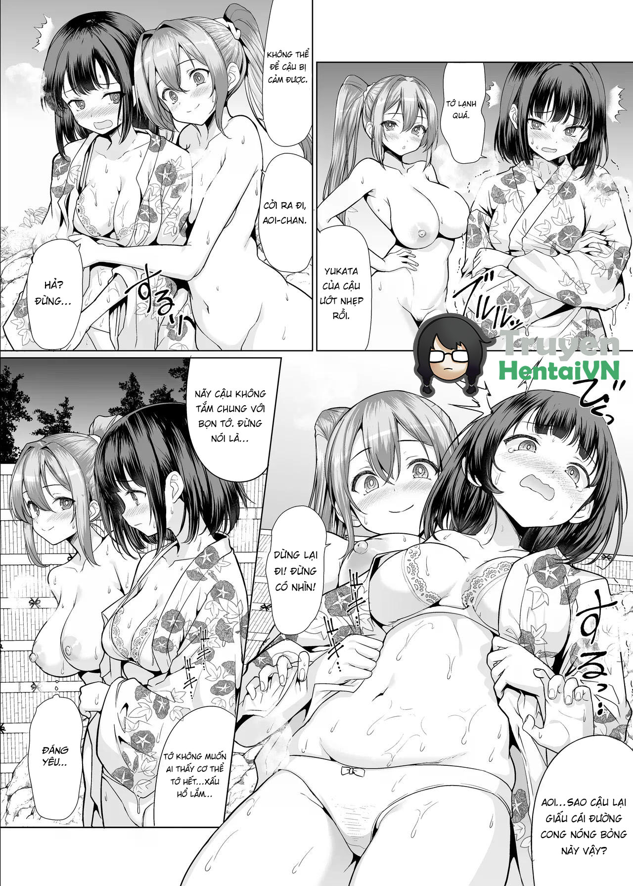 Đọc truyện hentai Onsen Haitte tara Joseito-tachi ga Osotte Kita - Oneshot