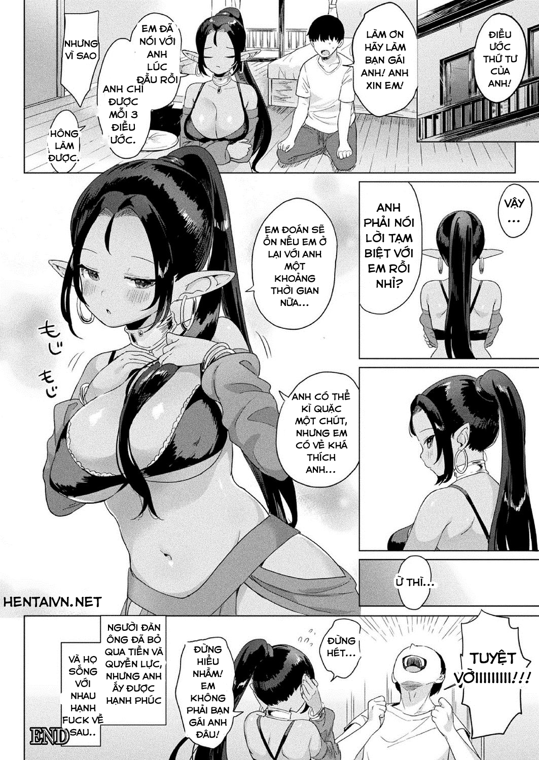 Đọc truyện hentai Anh trai tân may mắn và cô thần đèn - Oneshot