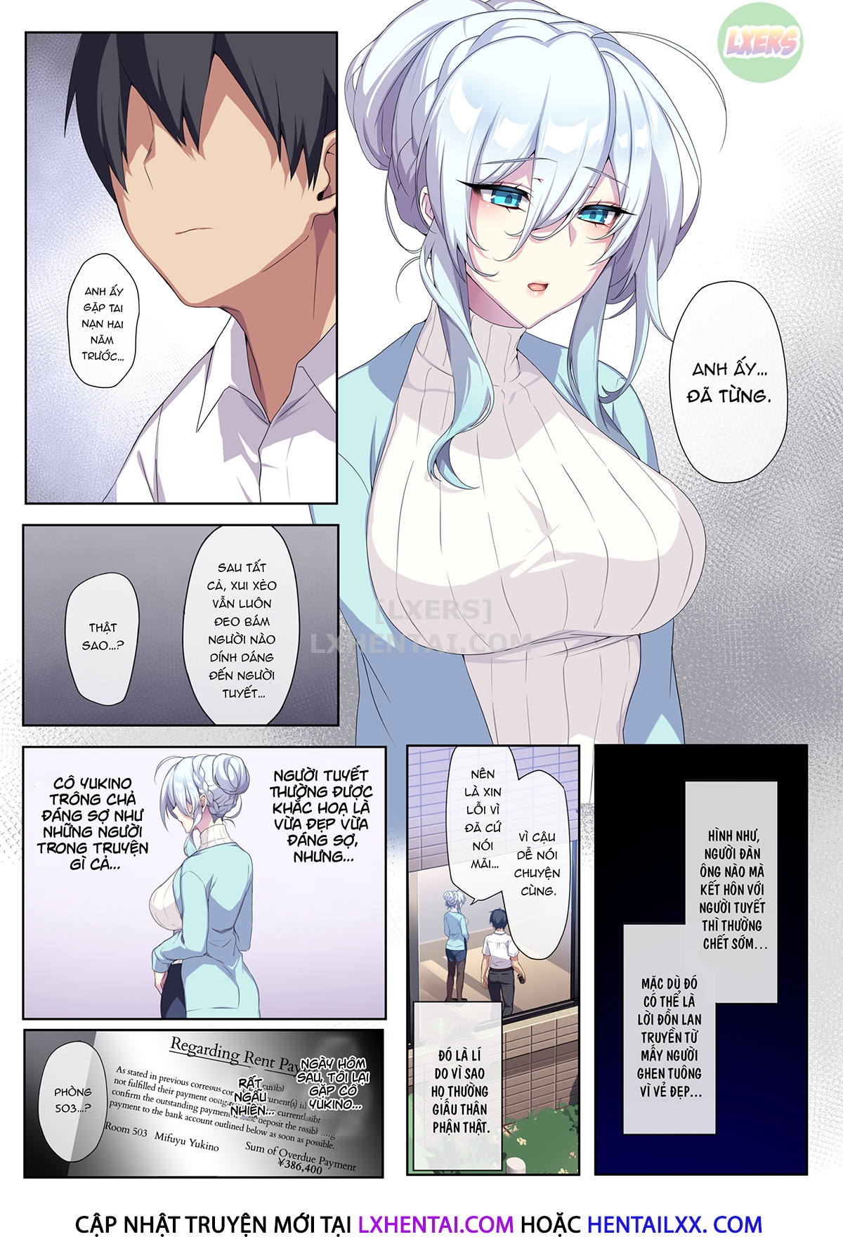 Đọc truyện hentai Hitozukiai Ga Nigate Na Miboujin No Yukionna-San To Noroi No Yubiwa - Oneshot - Không che