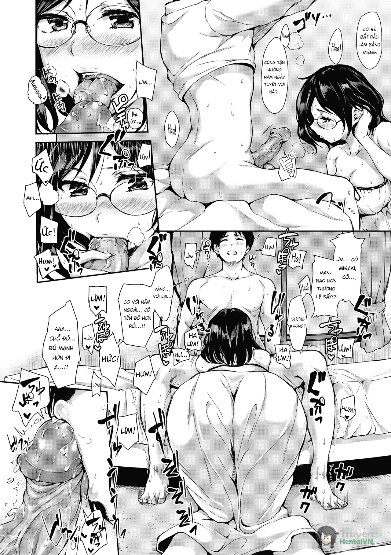 Đọc truyện hentai At Home Harem Fudeoro Sisters - Chap 4