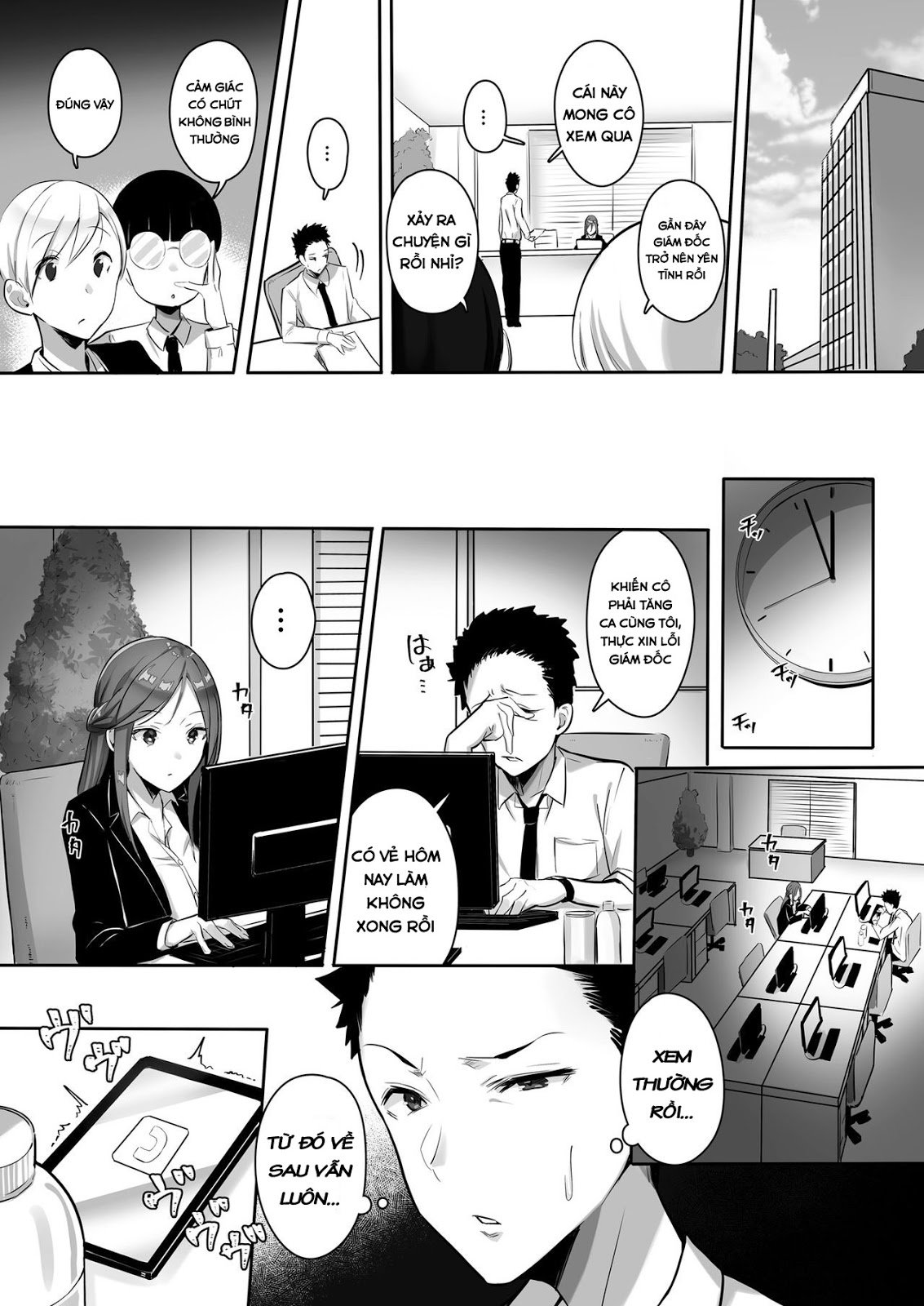 Đọc truyện hentai Kanojo Ni Wa Ienai… Kyonyuu Joushi To Hamemakuri SEX Zangyou - Oneshot