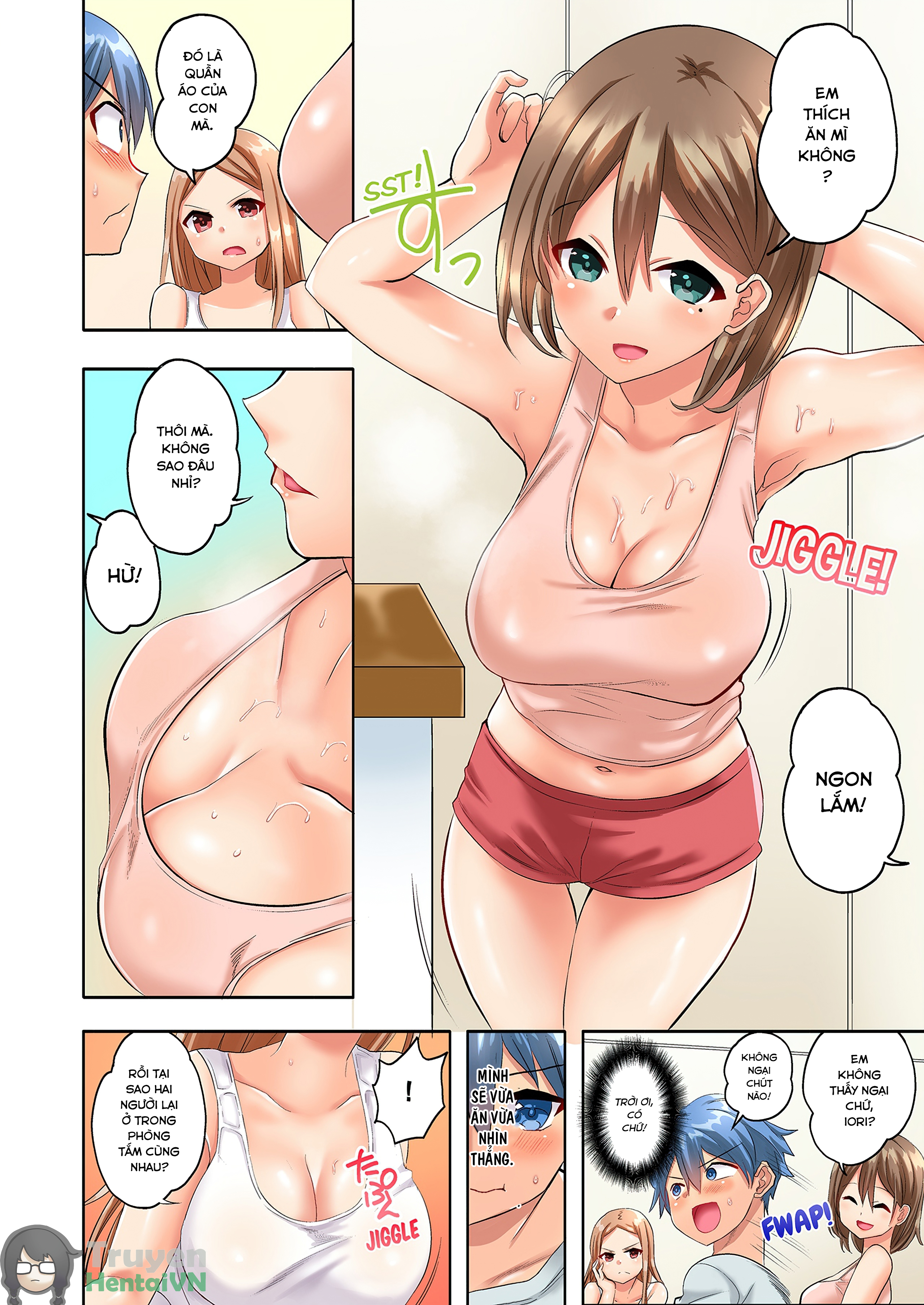 Đọc truyện hentai Hitozuma Volley-bu no Asedaku SEX ~Shower Abinagara Mitchaku Shichau? full - Chap 2
