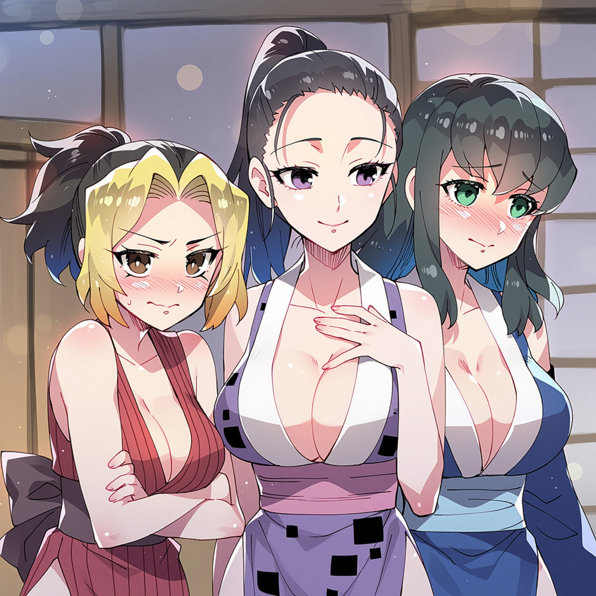 Đọc truyện hentai Tuyển tập Albums Art hentai - Chap 495 - Iguro Vs Uzui Tengen's Wives