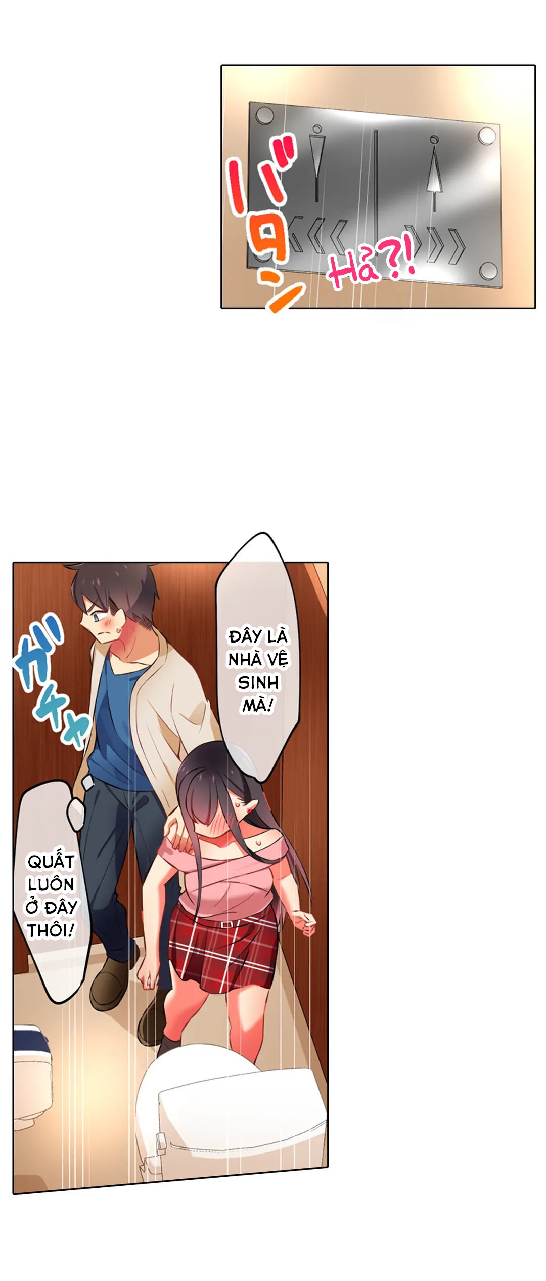 Đọc truyện hentai Chơi cháu gái tại bữa tiệc đồ ngủ! - Chap 24: Chơi cháu gái trong... nhà vệ sinh?!