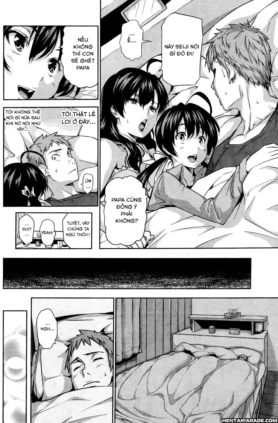 Đọc truyện hentai Happy Family Sleep - OneShot