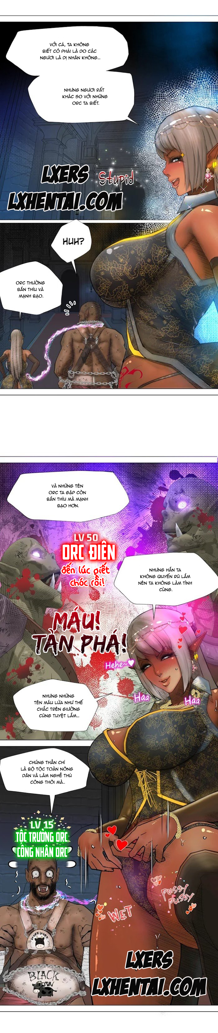 Đọc truyện hentai Nữ Hoàng Dark Elf Và Nô Lệ Orc - Chap 4