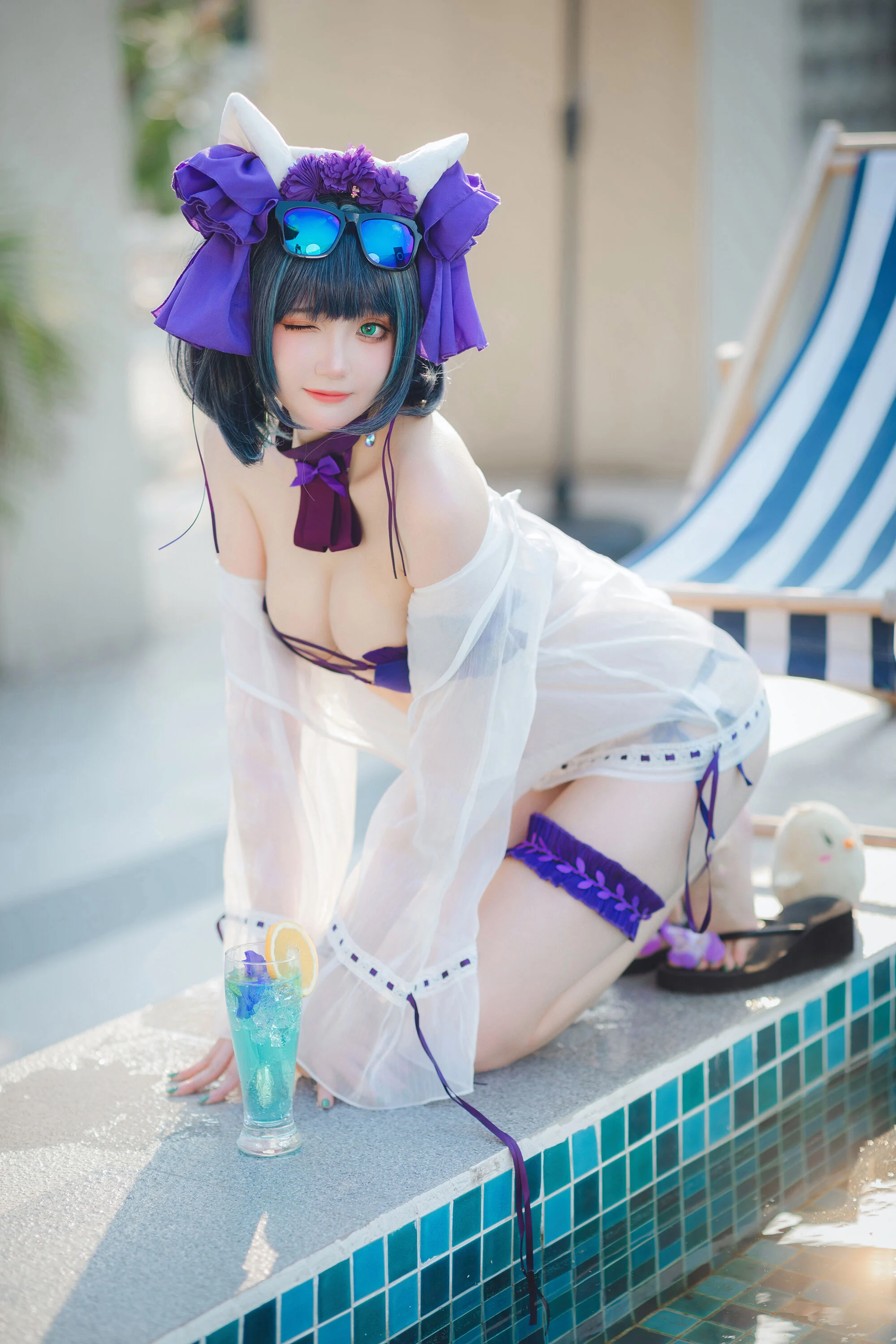 Đọc truyện hentai Tuyển tập Albums siêu phẩm Cosplay - Chap 367 - Guahi Sauce - Cheshire Swimsuit